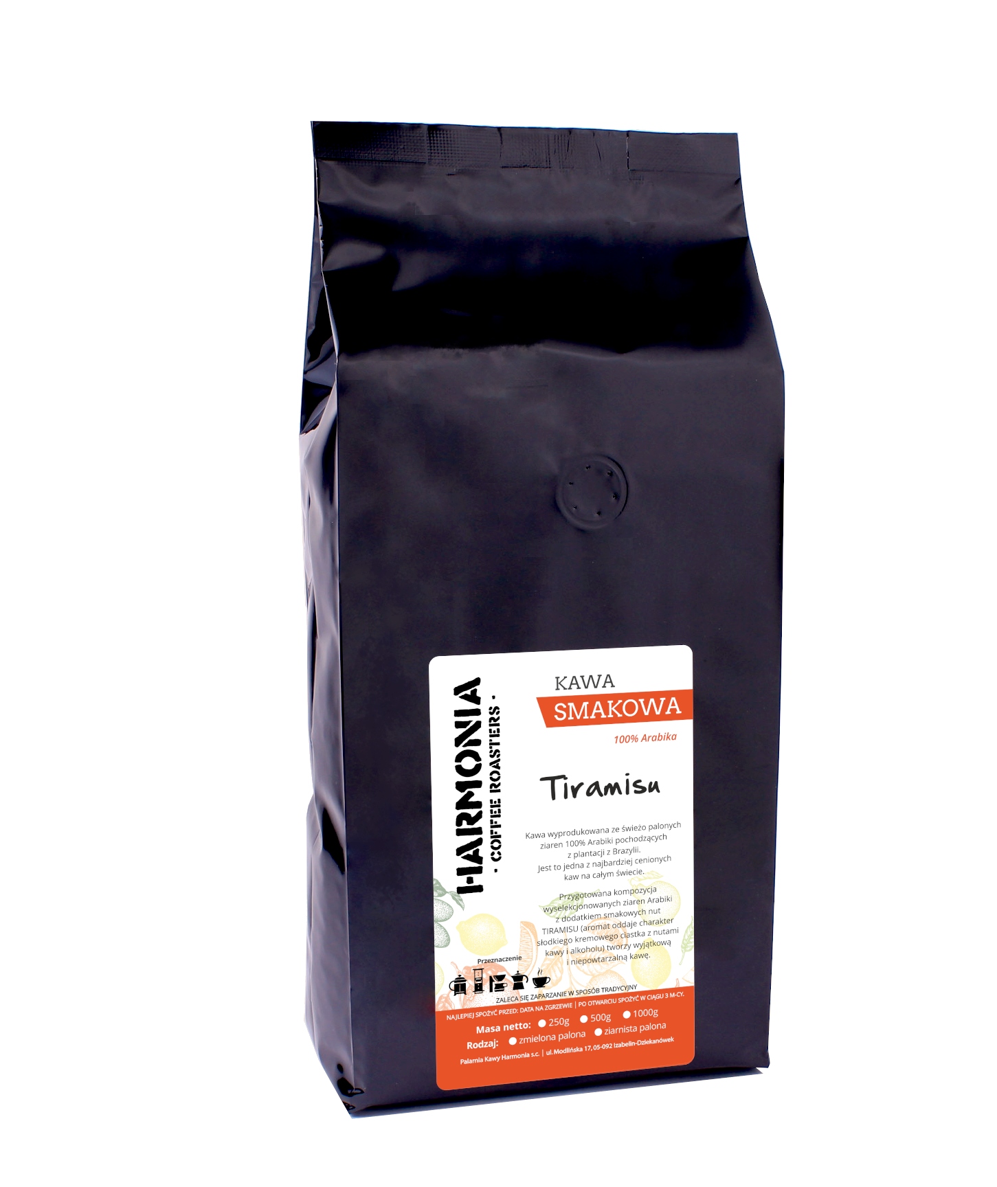 Zrnková káva - Káva Harmony Ochutené 'Tiramisu' - 500g Grainy