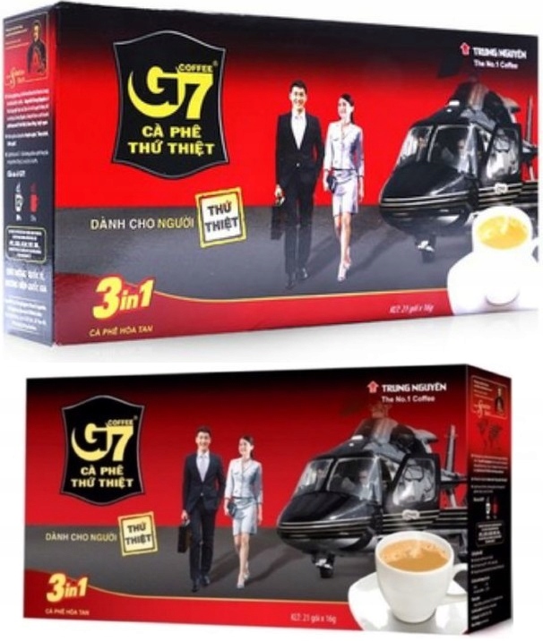 Instantná káva - Sáčky 3 v 1, VIETNAMICKÉ, OKAMŽITÉ KÁVY NA KÁVU G7 2 ks