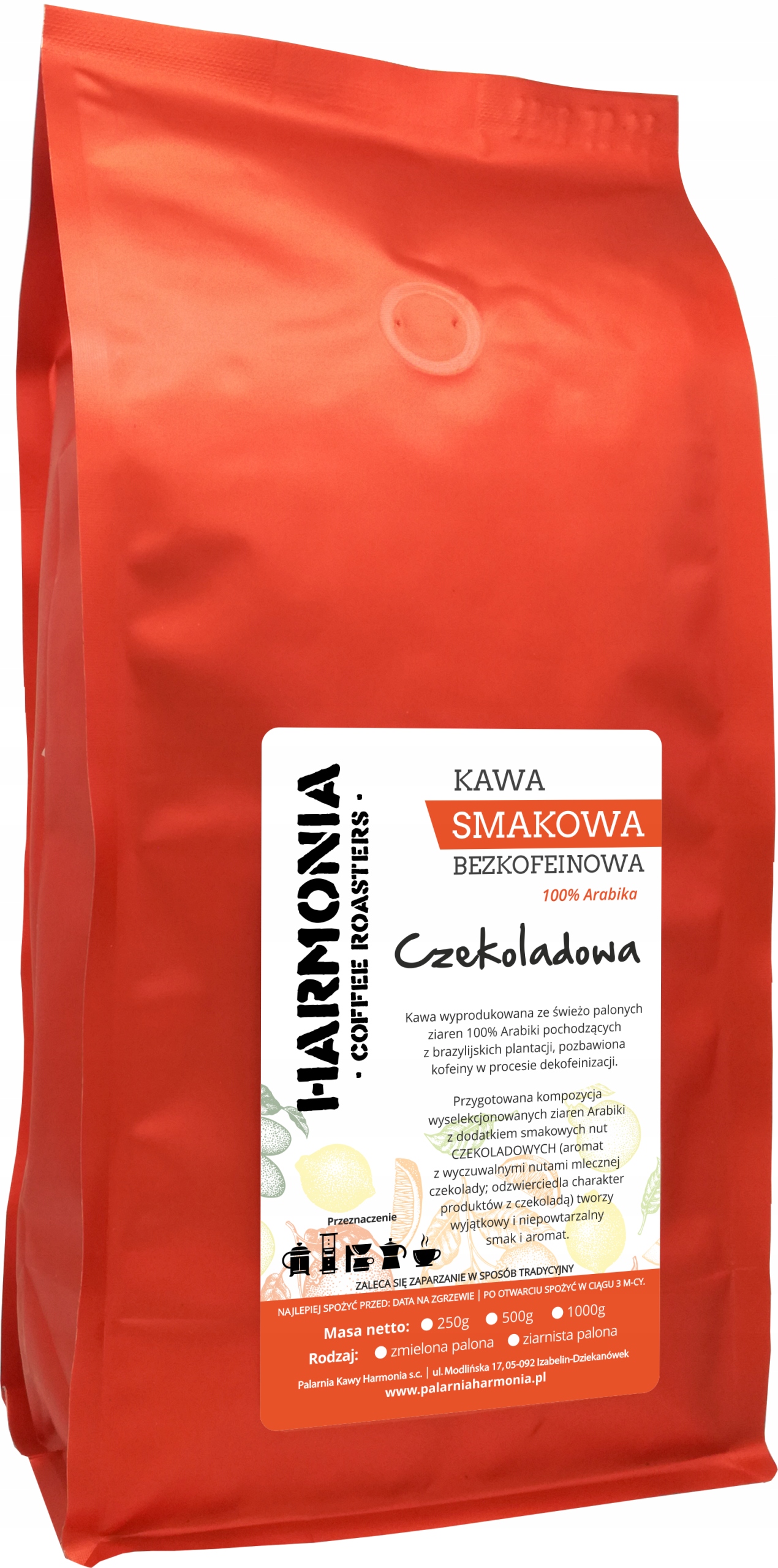Káva bez kofeínu - Balenie Coffee Chuť 'Chocolate' 500gmon