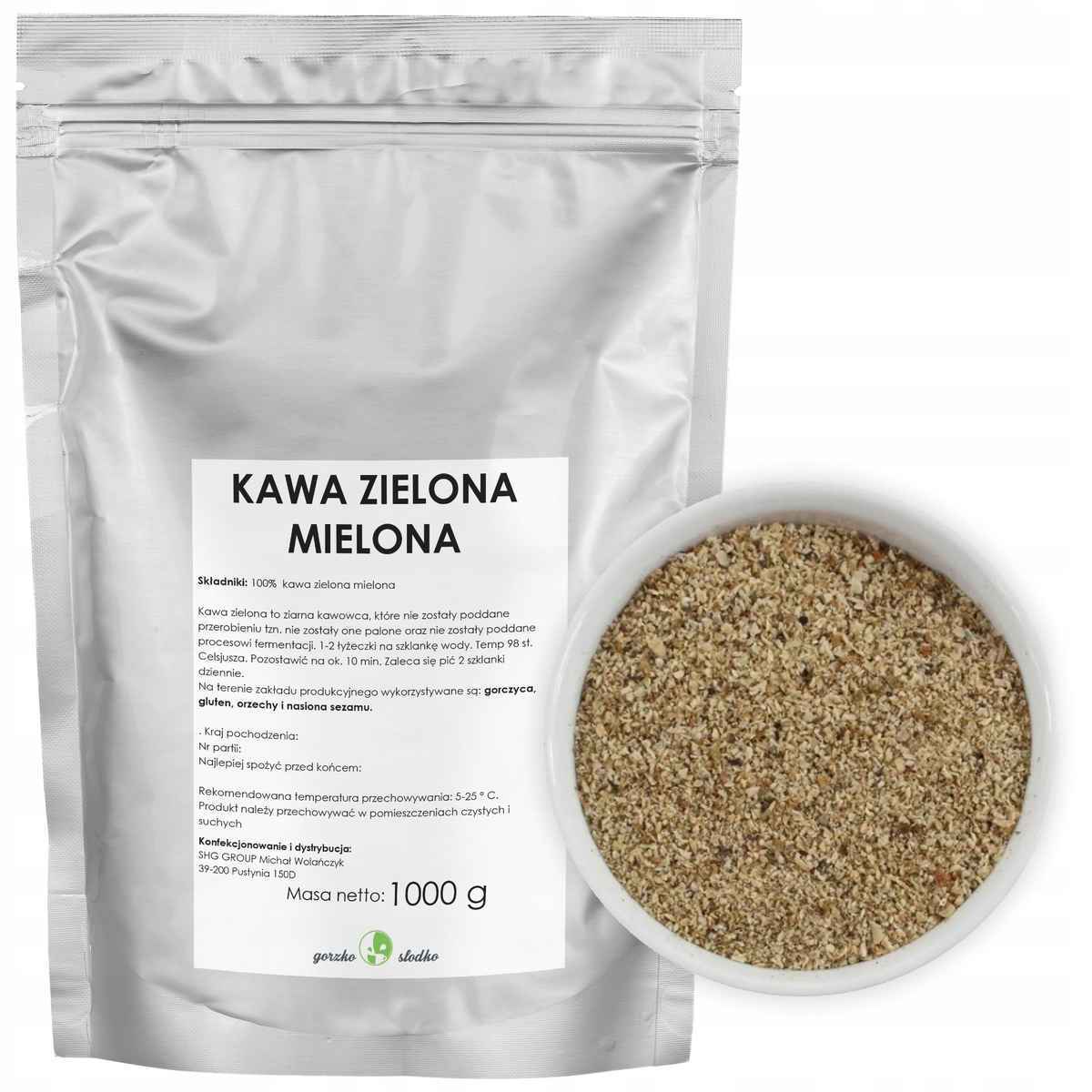 Zelená káva - Káva Zelená mletá Brazília Štímovanie 1KG