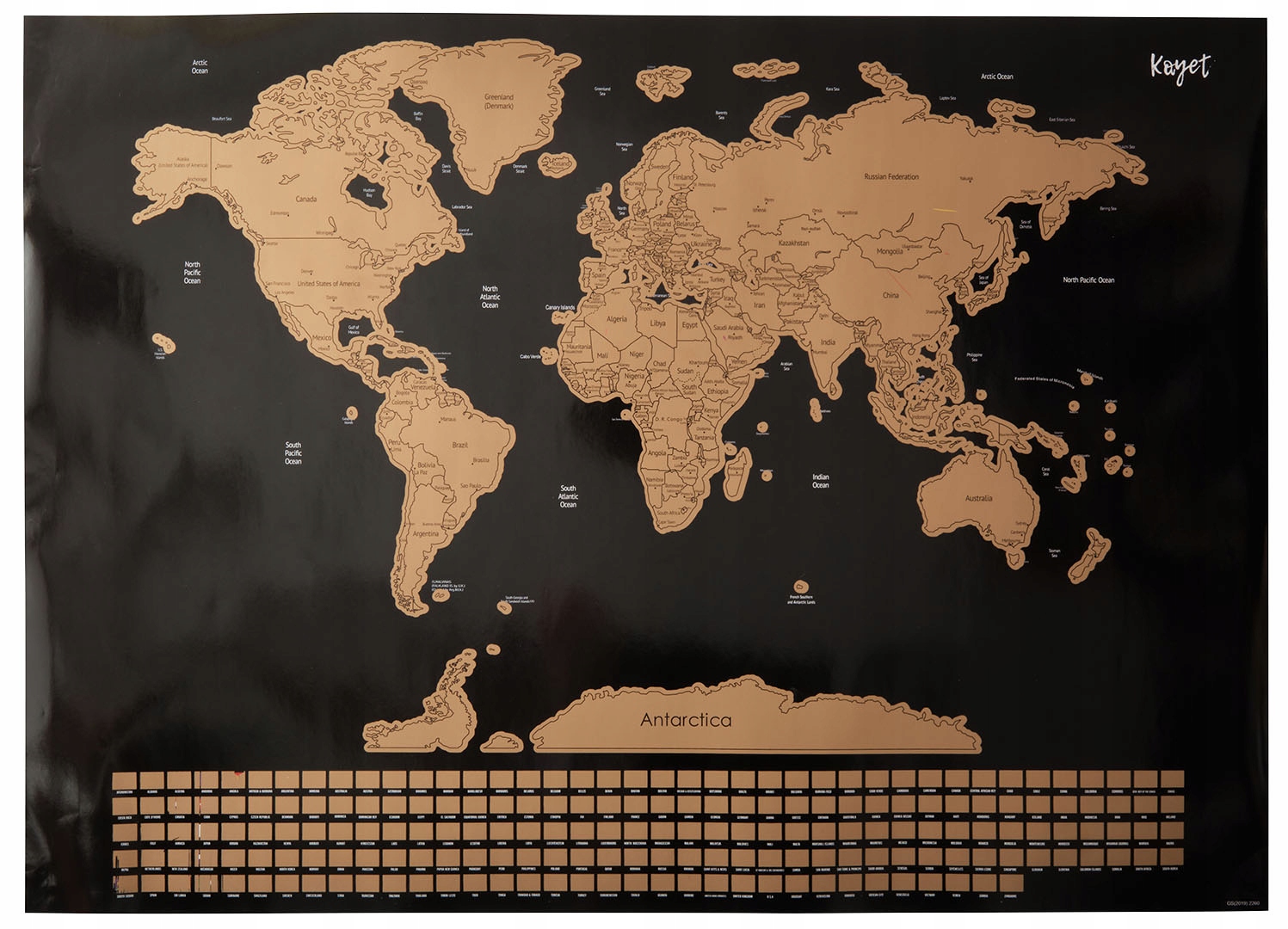 Kayet Veľký World Map XL pre BLACK Scratch