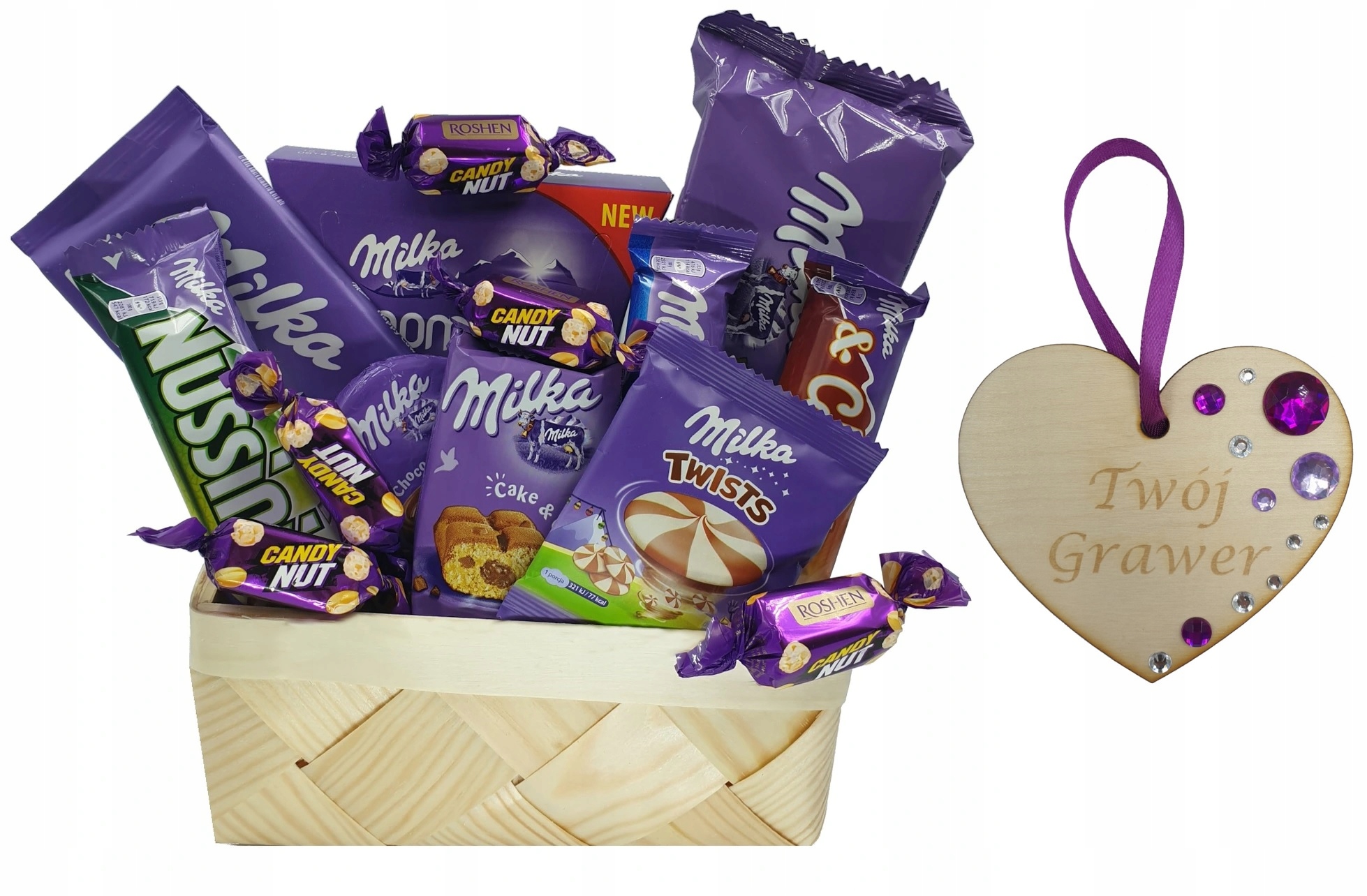 Darčekový kôš Gravírovanie Sweets Milka pre darček
