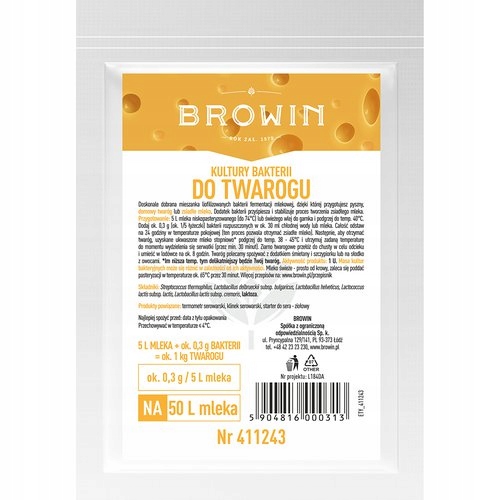 Kultúrne baktérie pre syry na 50l 411243 Browin