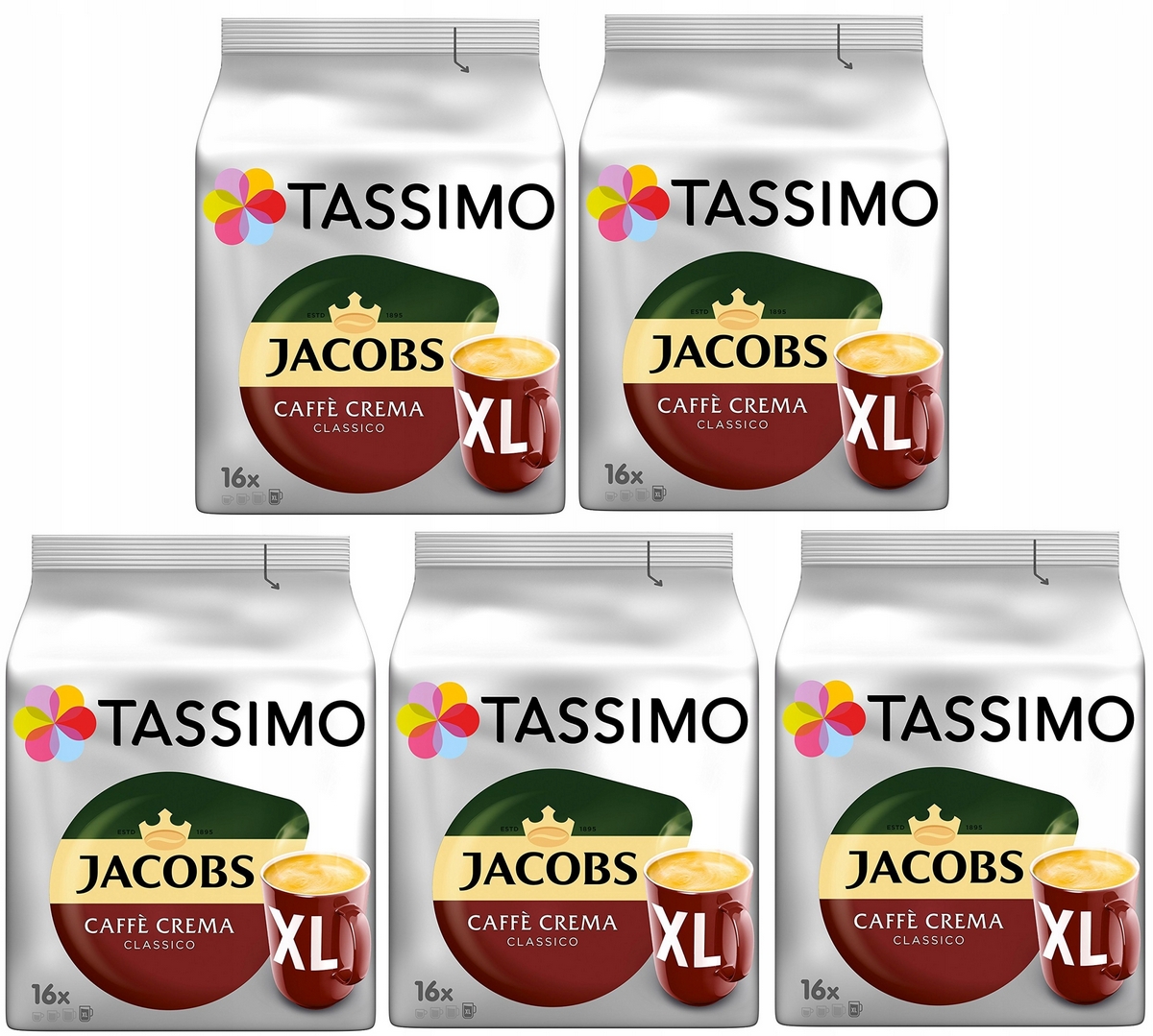 Kávové kapsule - Kapsuly 5 x 16 Tassimo Caffe Crema Classico XL