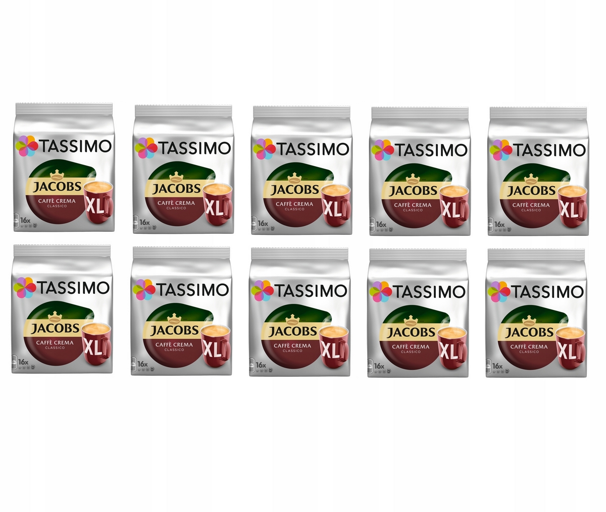 Kávové kapsule - Tassimo Jacobs Caffe Capsuls Crema Classico XL10X