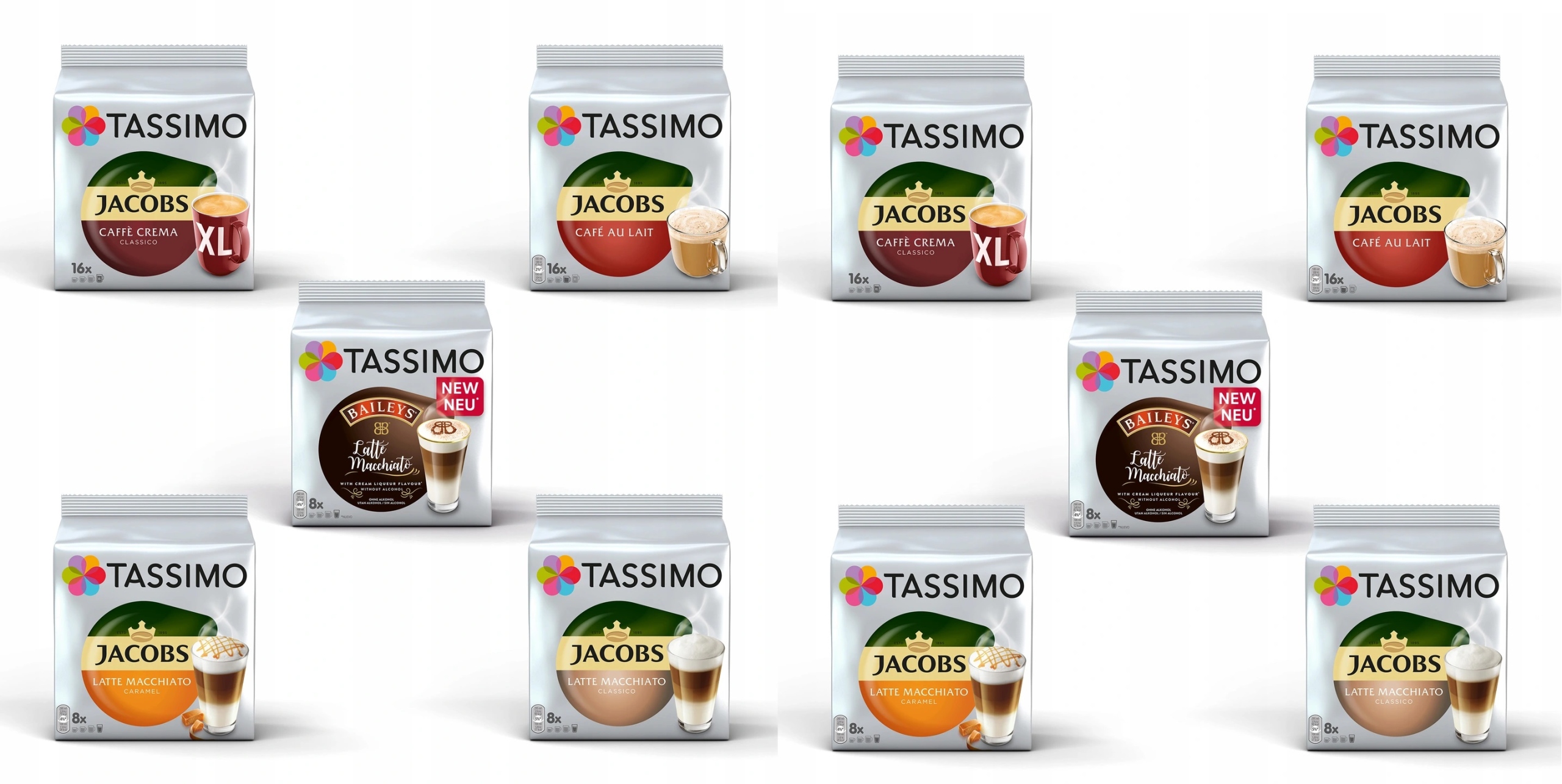 Kávové kapsule - Tassimo Jacobs a Baileys kapsuly, 112 kusov