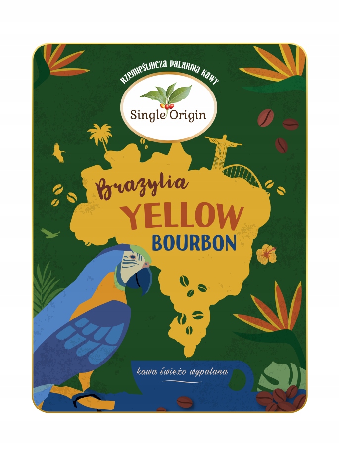 Zrnková káva - BRAZÍLIA ŽLTÁ BURBÓNOVÁ káva - Single Origin 200g