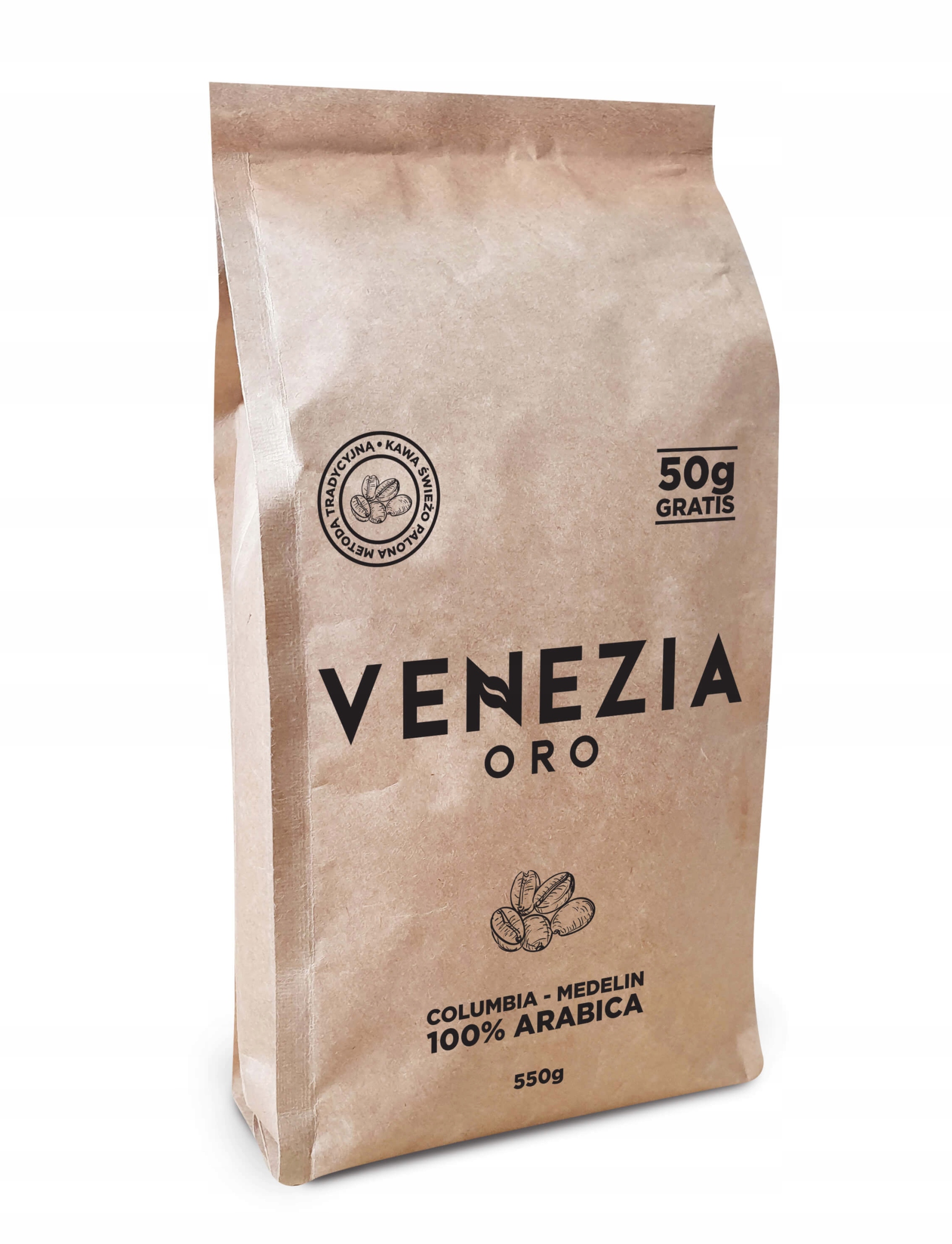 Zrnková káva - Káva VENEZIA ORO Čerstvá COLOMBIA 100% Arabica 550g