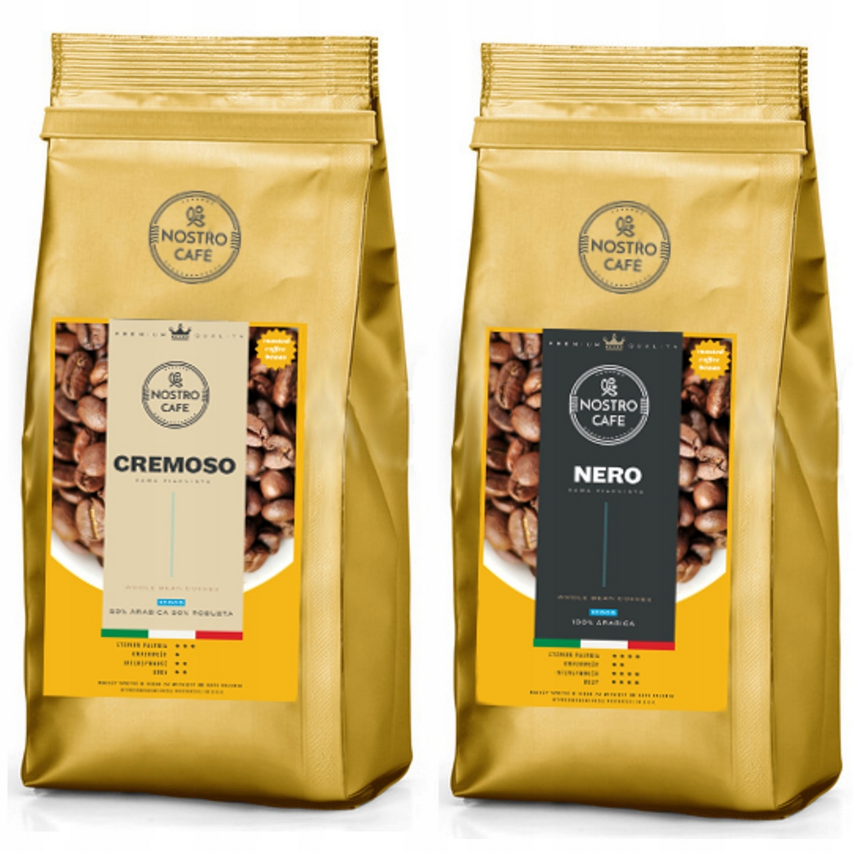 Zrnková káva - Cremoso Grainy Coffee, Nero 2kg - čerstvo pražené