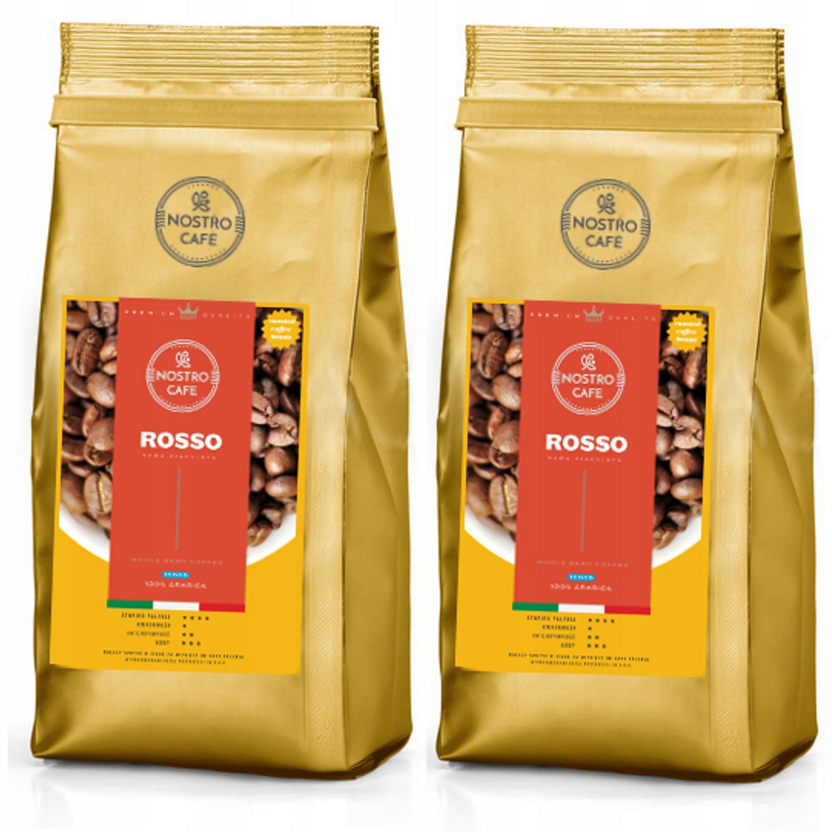 Zrnková káva - Kávové zrná ROSSO 2KG - Arabica - čerstvo pražené