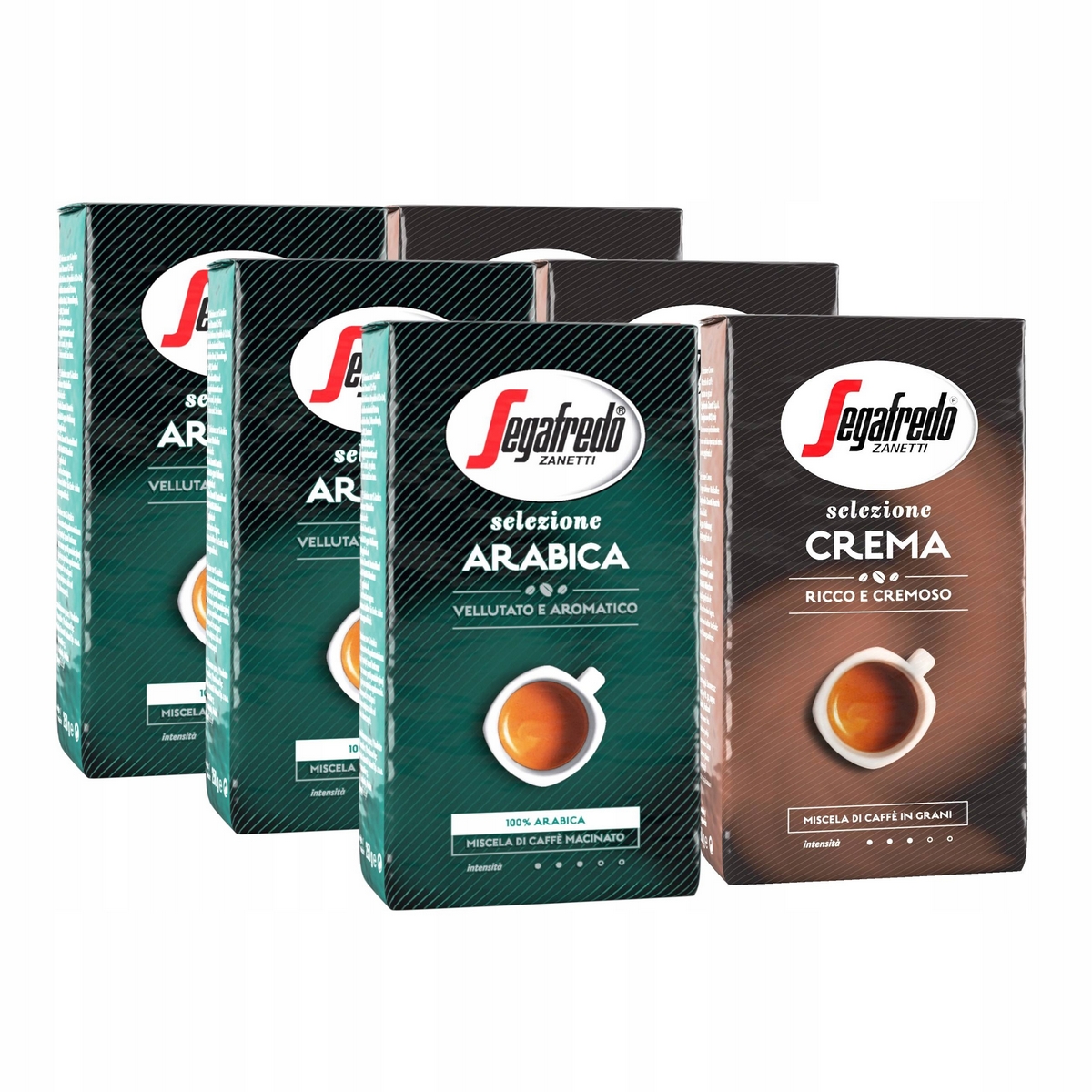 Káva mletá - Mleté kávy Segafredo S. Arabica + Crema 6 x 250g