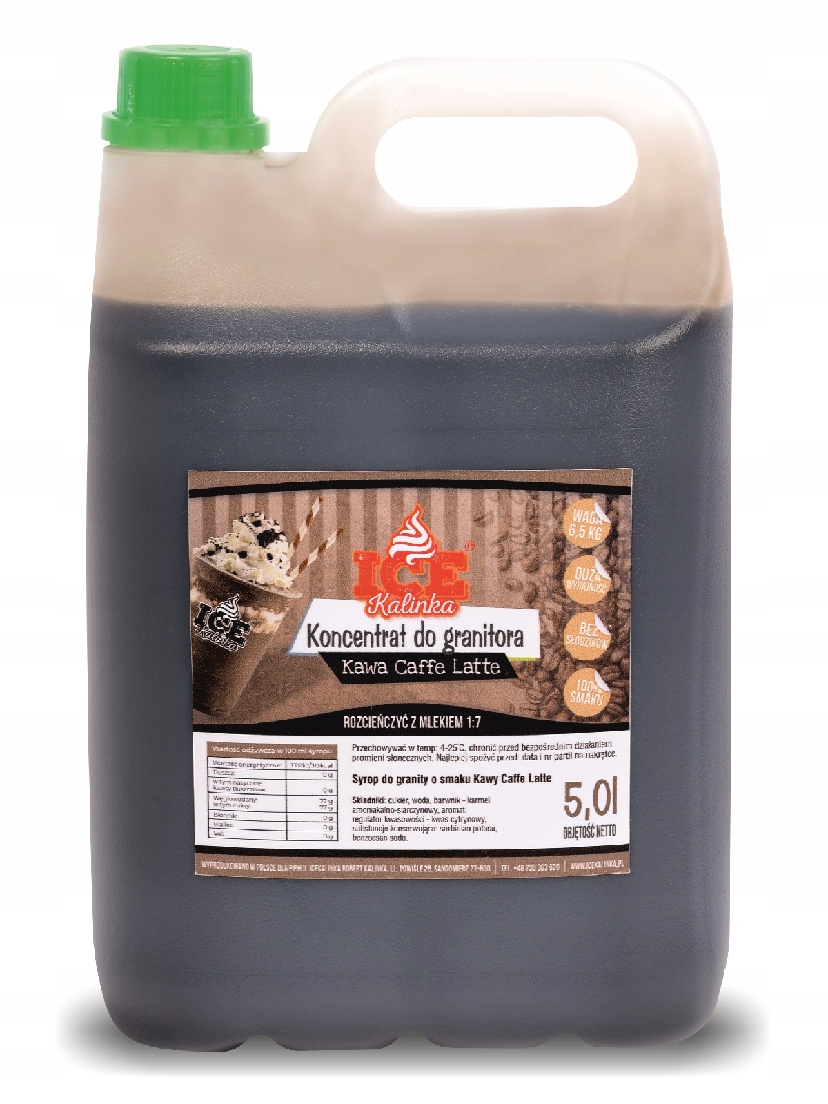 Káva-mrazené kávové caffe neskorý koncentrát SYRUP 5L 6,5KG