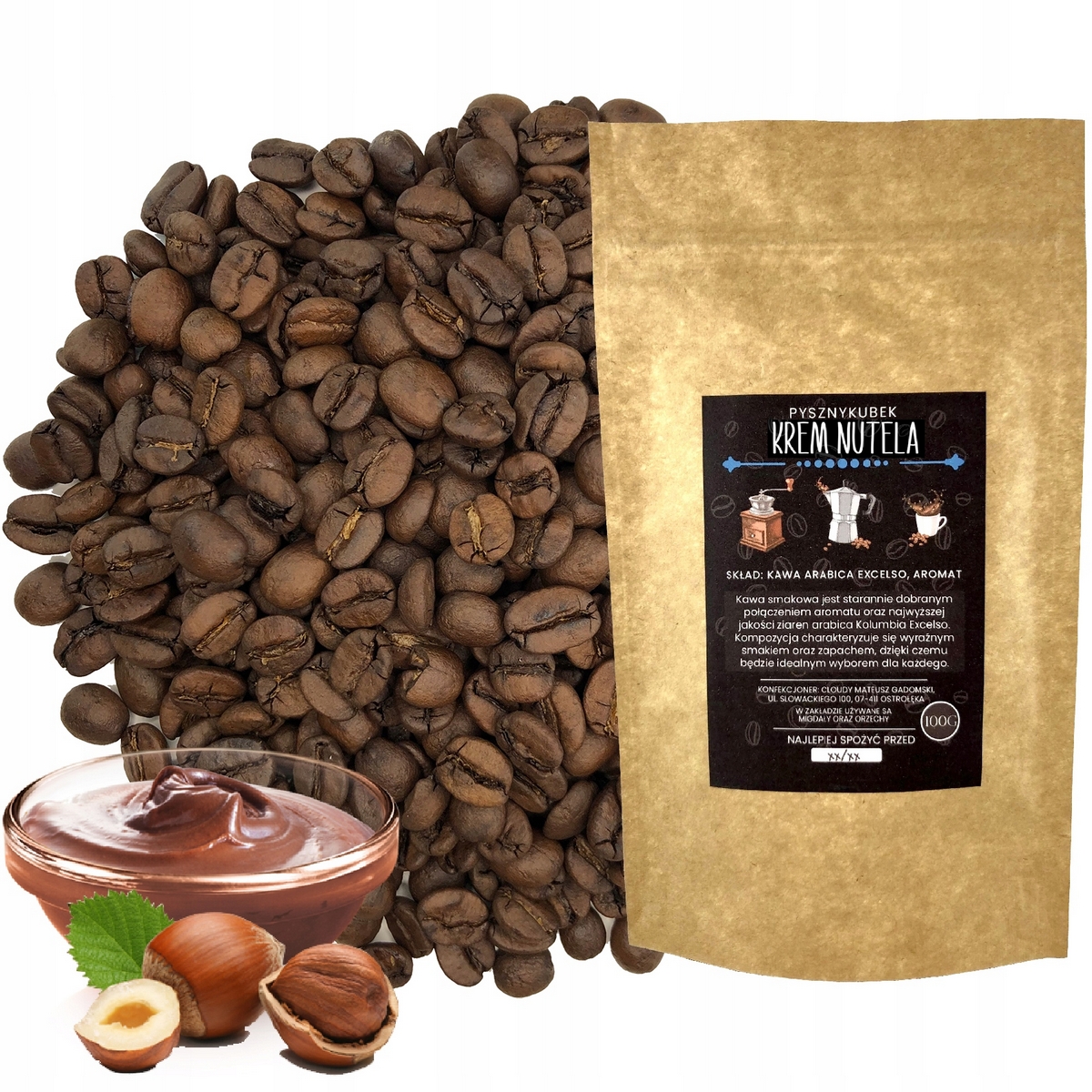 Zrnková káva - Chuť kávovary Nutela 250g matica čokoláda