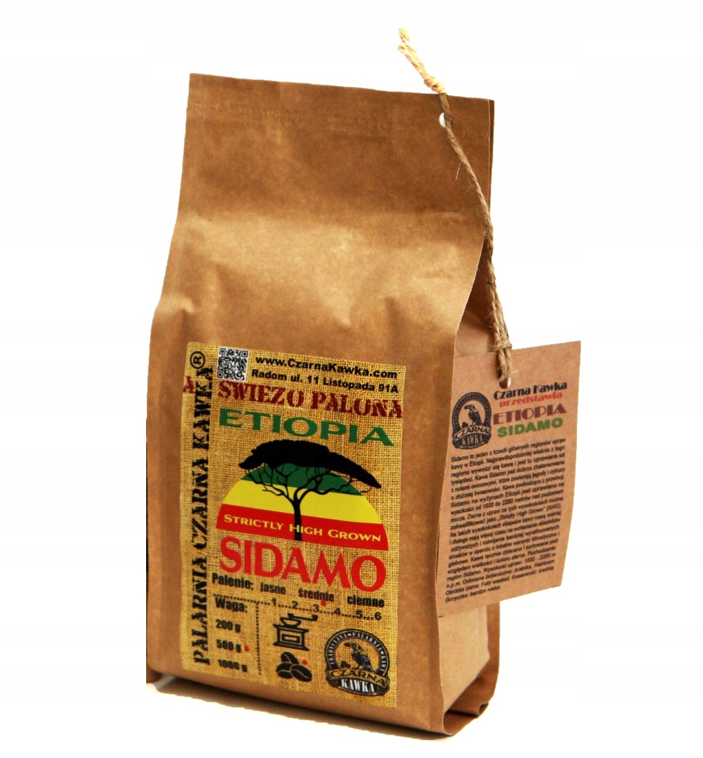 Zrnková káva - Čerstvo pražená káva ETHIOPIA Sidamo AA 1kg
