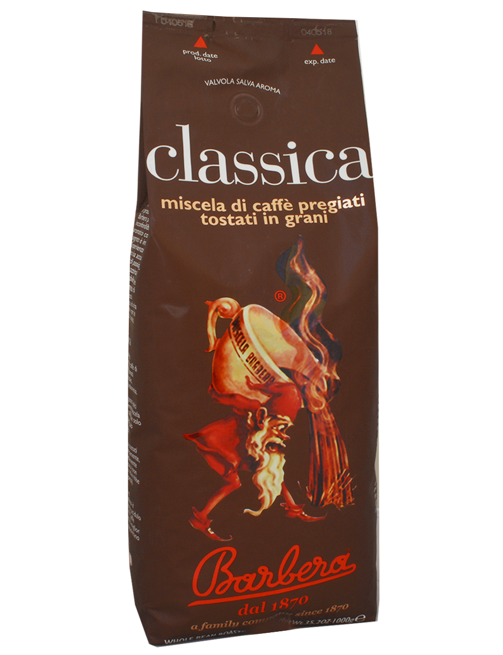 Zrnková káva - Kávové zrná BARBERA CAFFE CLASSICA 1 kg