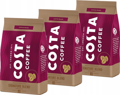 Zrnková káva - Costa Coffee Signature Tmavé kávové zrná 3x 500g