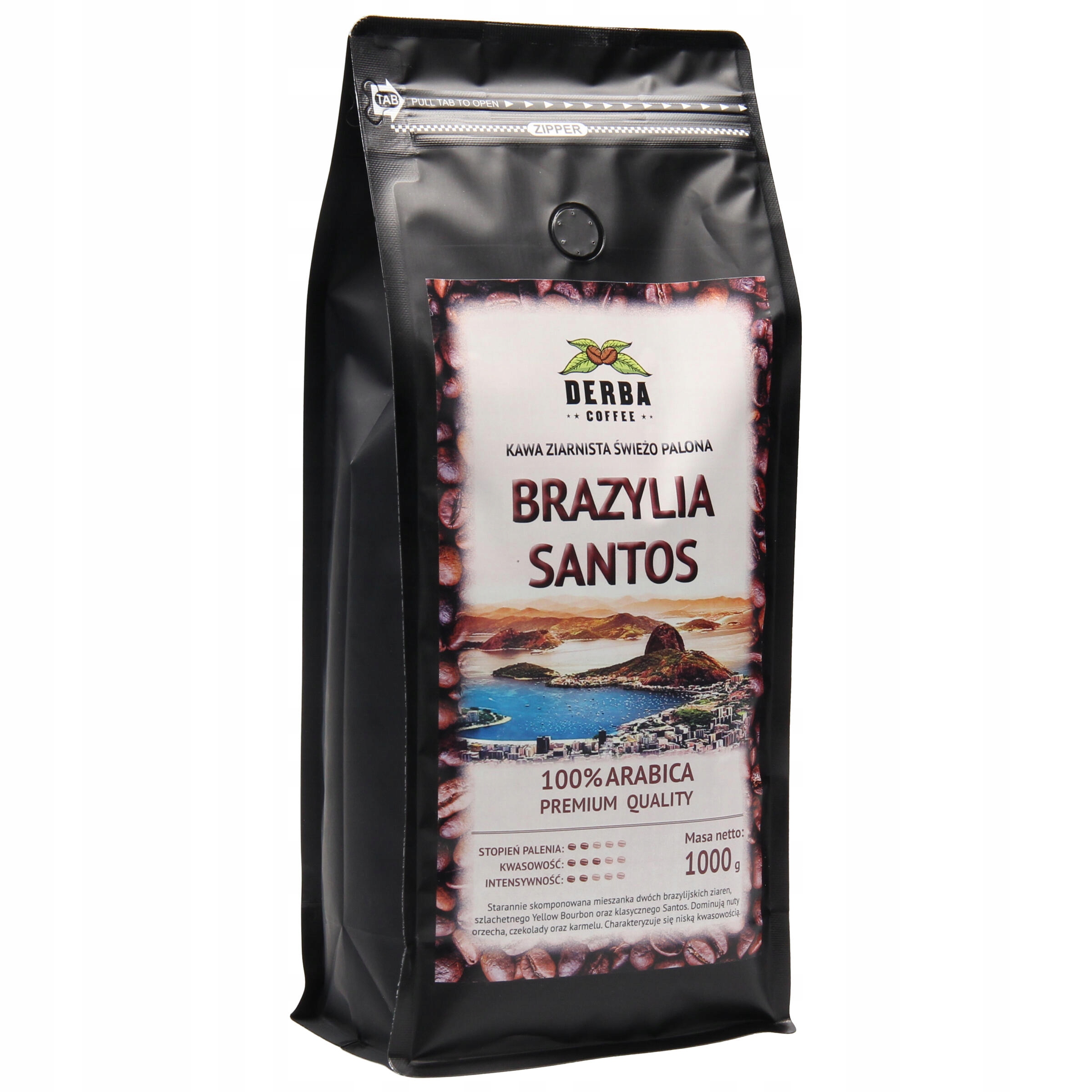 Zrnková káva - Káva Beaning Derba Coffee Brazília Santos 1000 g