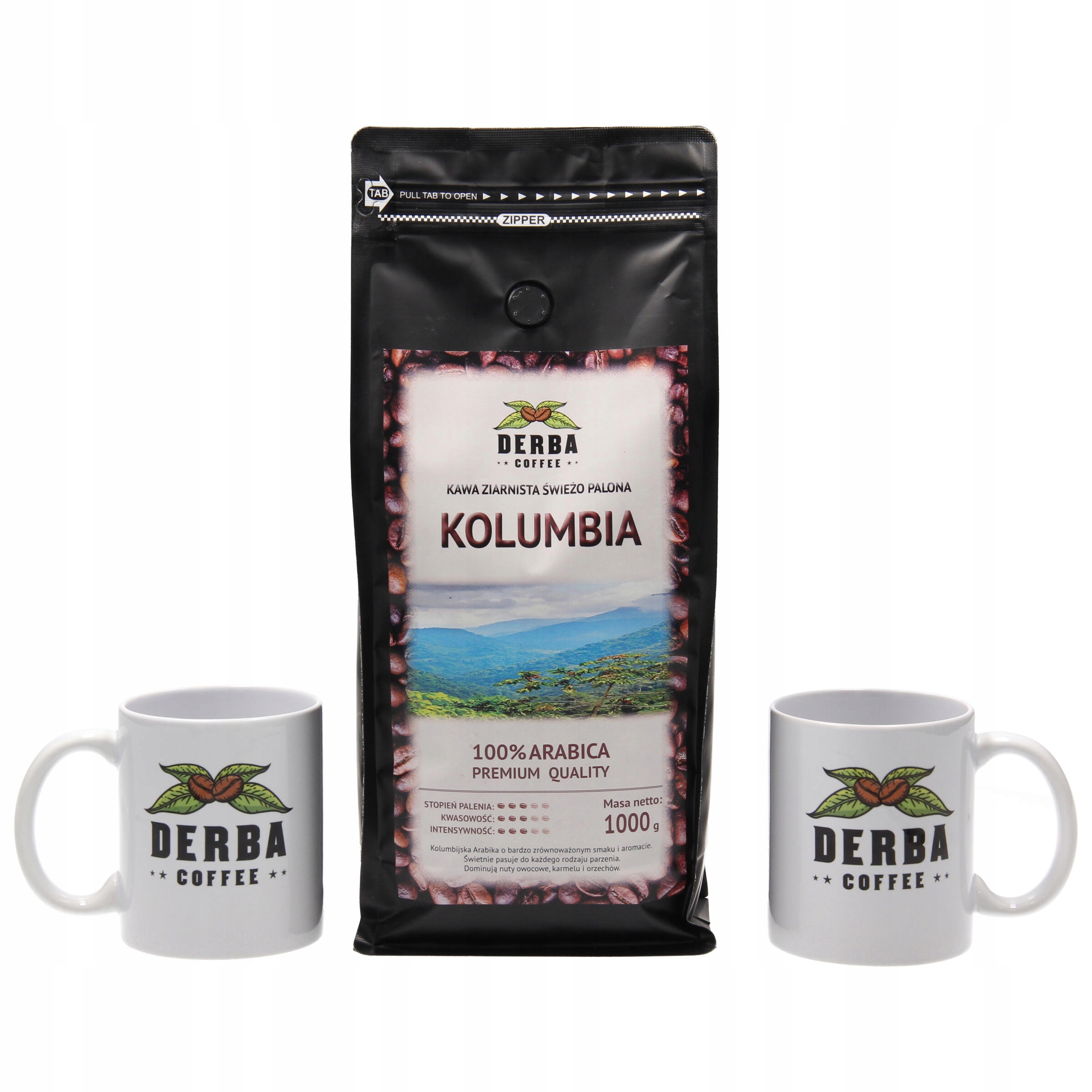 Zrnková káva - Káva Beans Kolumbia 1kg plus 2xKubek