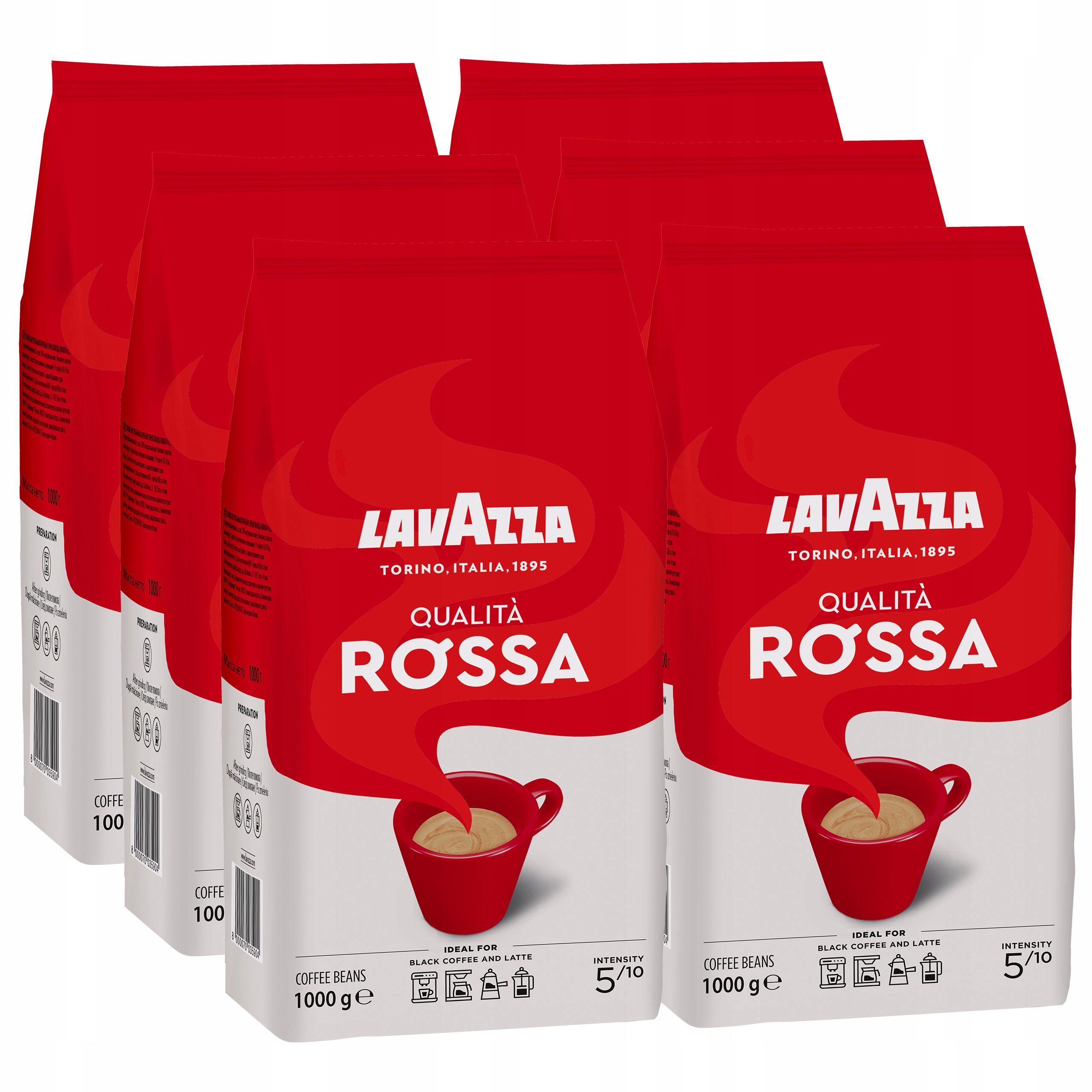 Zrnková káva - Kávové zrná Lavazza Qualita Rossa 6x1 kg