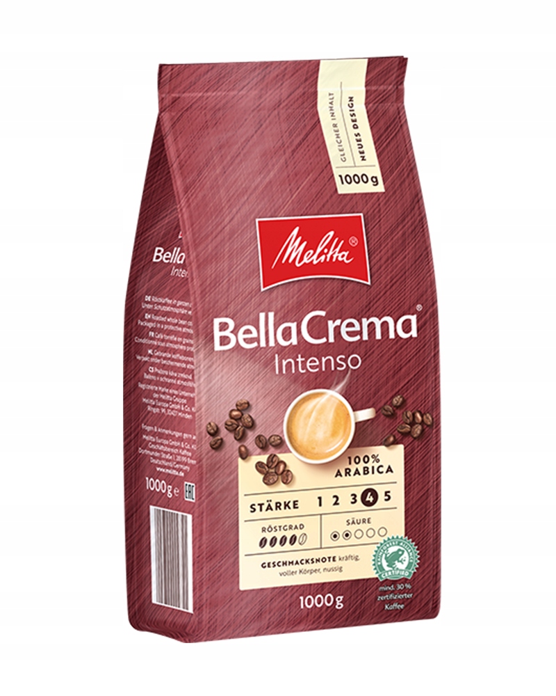 Zrnková káva - Grainy Coffee Melitta Bellacrema Intenso 1 kg
