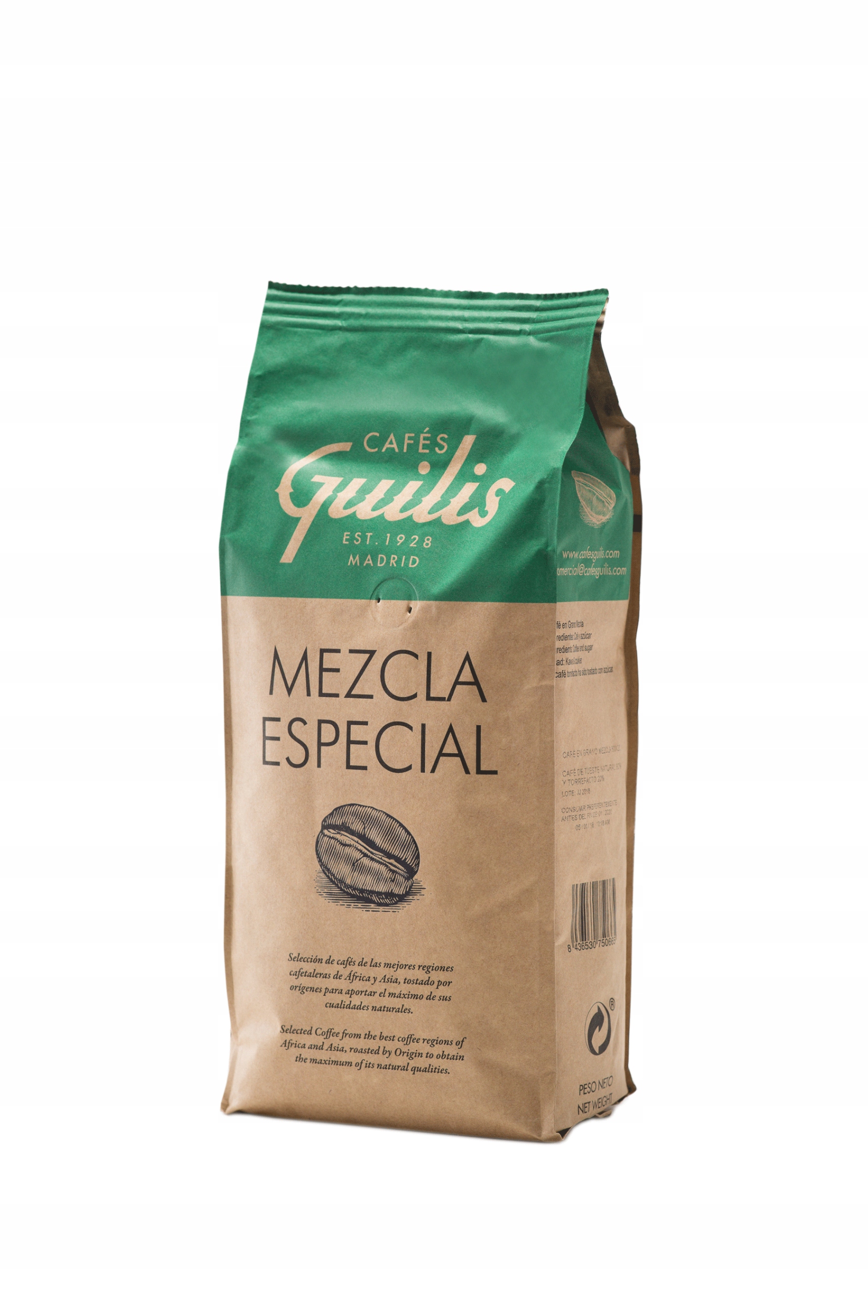 Zrnková káva - Kávové zrná MEZCLA ESPECIAL Kaviarne Guilis 1kg