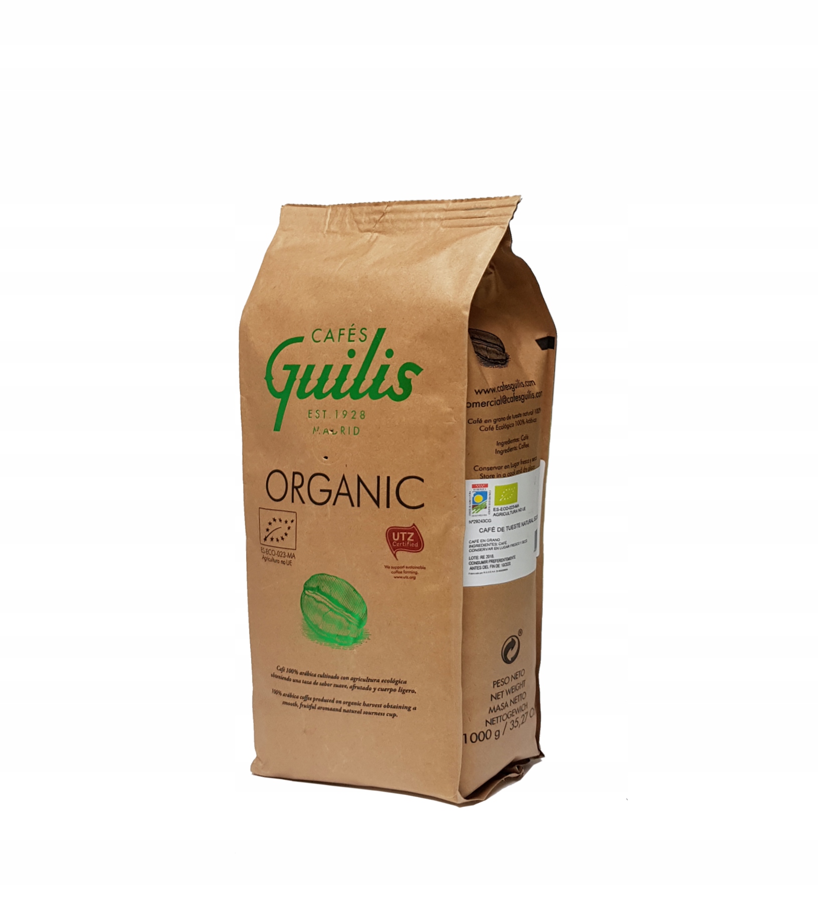 Zrnková káva - BIO kávové zrná 100% Arabica Cafes Guilis