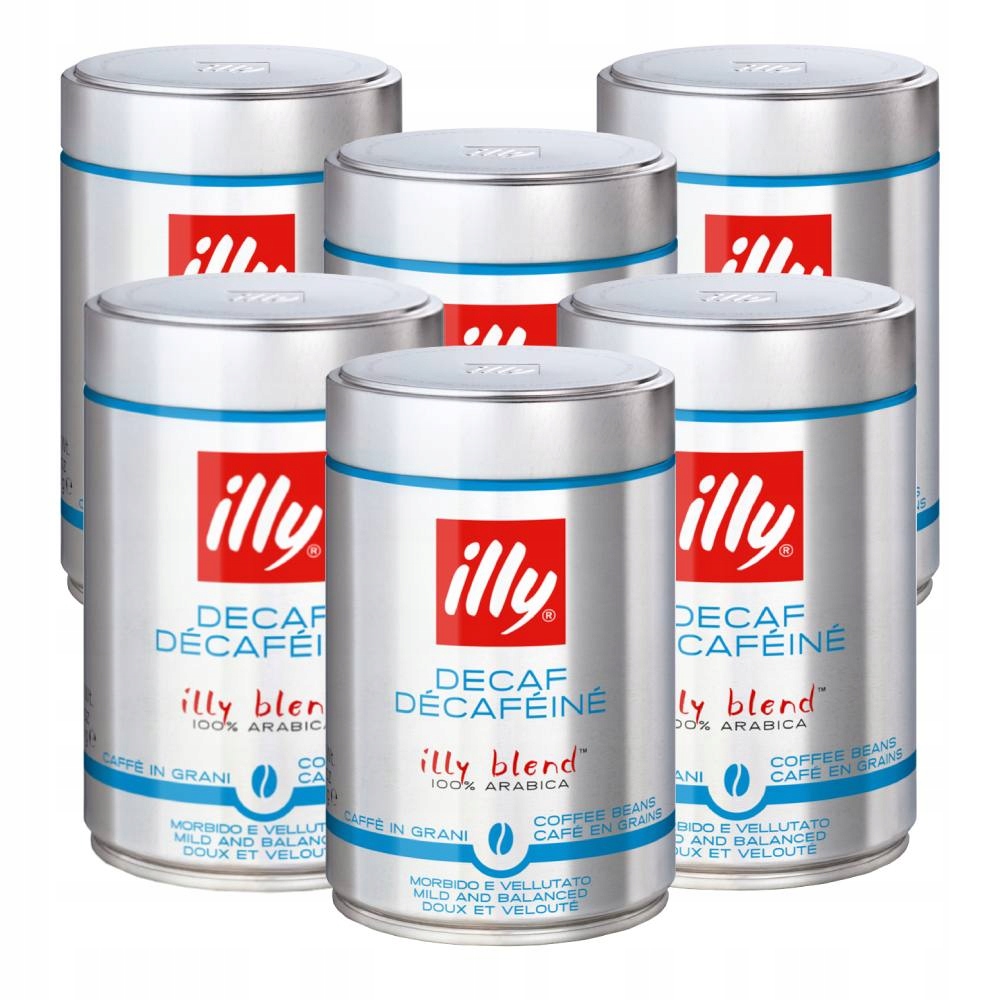 Zrnková káva - Kávové zrná Illy Decafeine 6x250g bez kofeínu