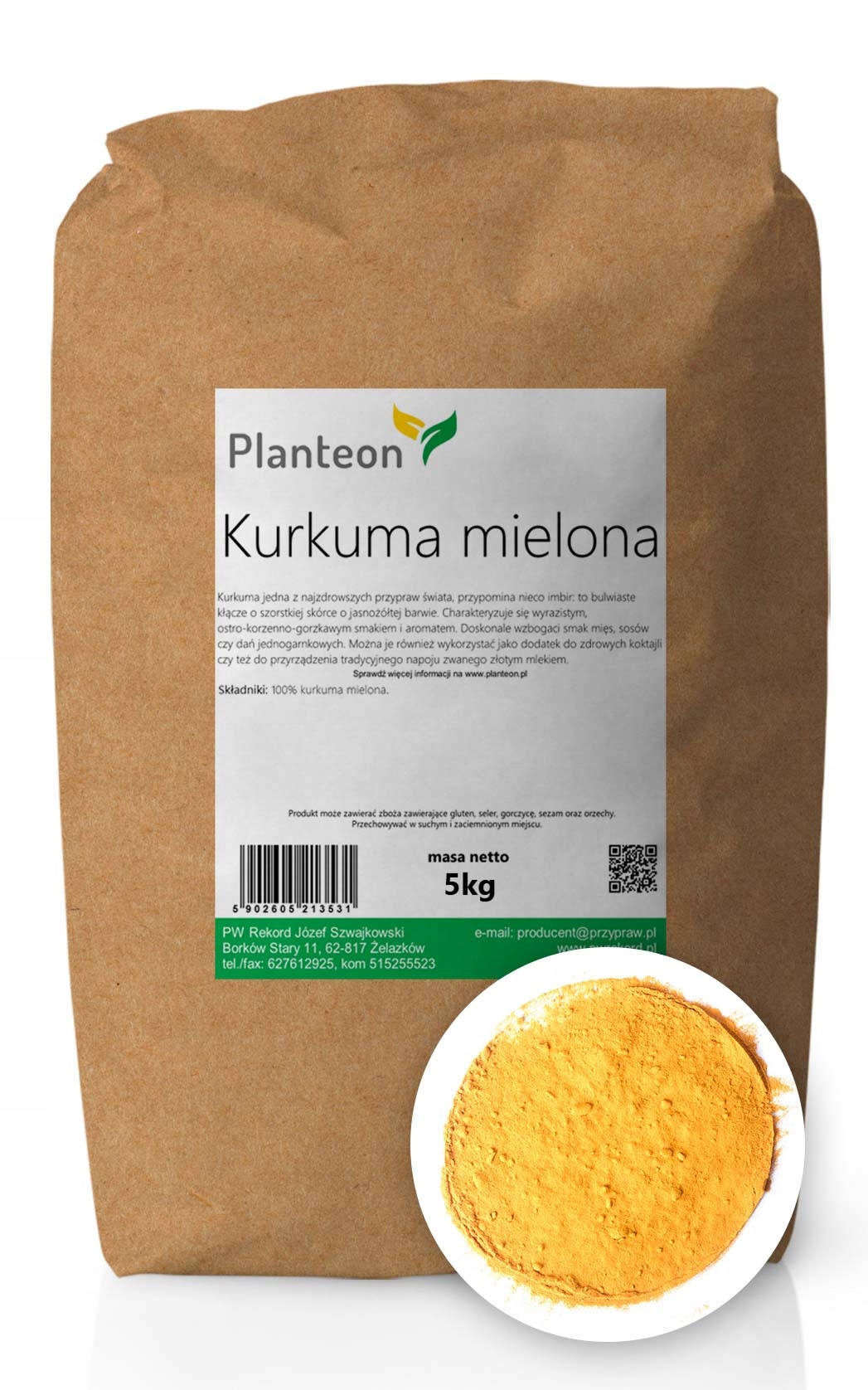 Mleté curcuma na výrobu 5kg doplnkov
