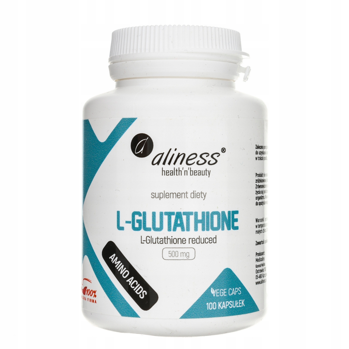 Aminokyseliny - L-Glutatión 500 mg 100 kapsúl Aliness L Glutation