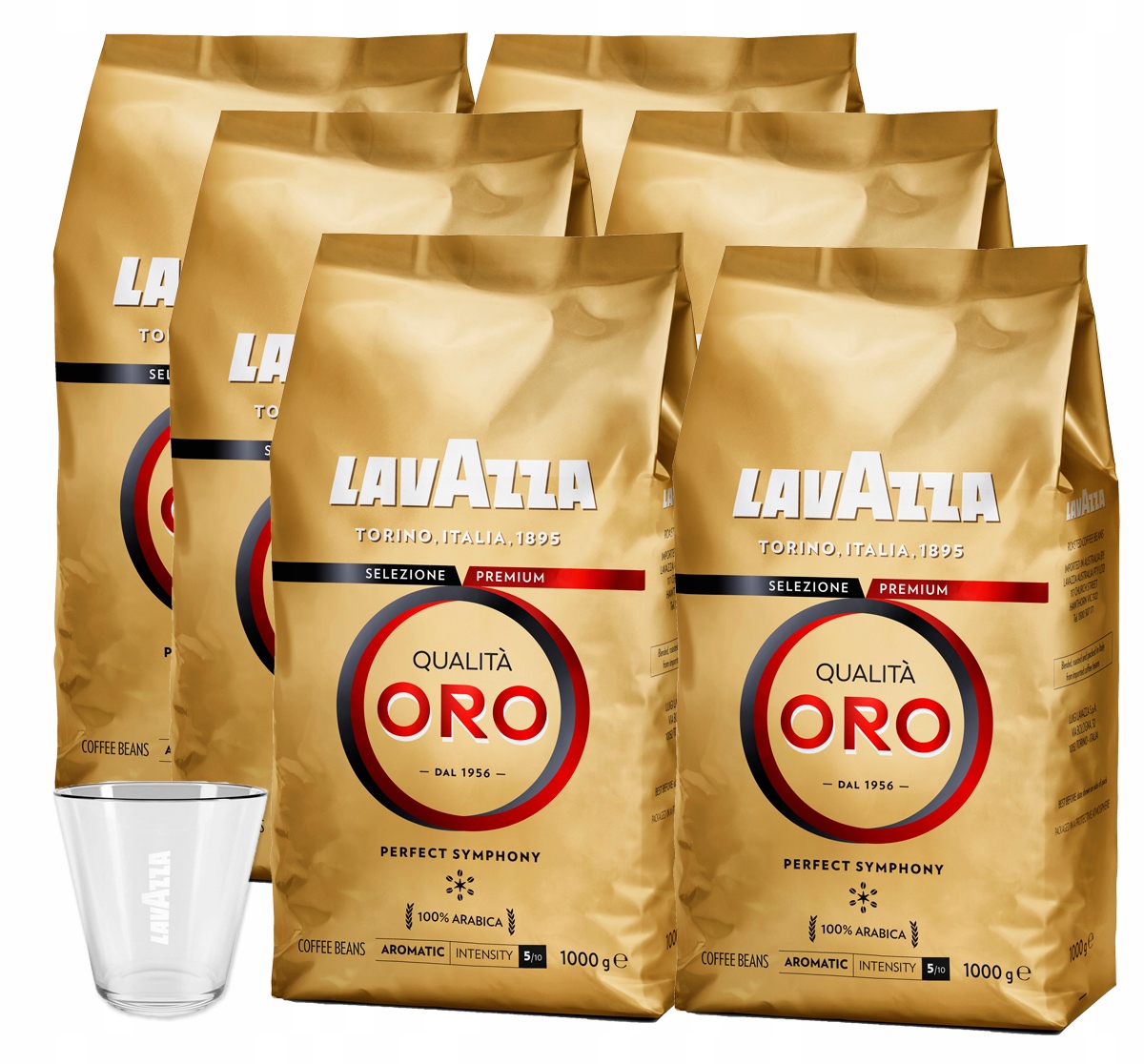 Zrnková káva - Lavazza 6x1kg Quality Oro + Free