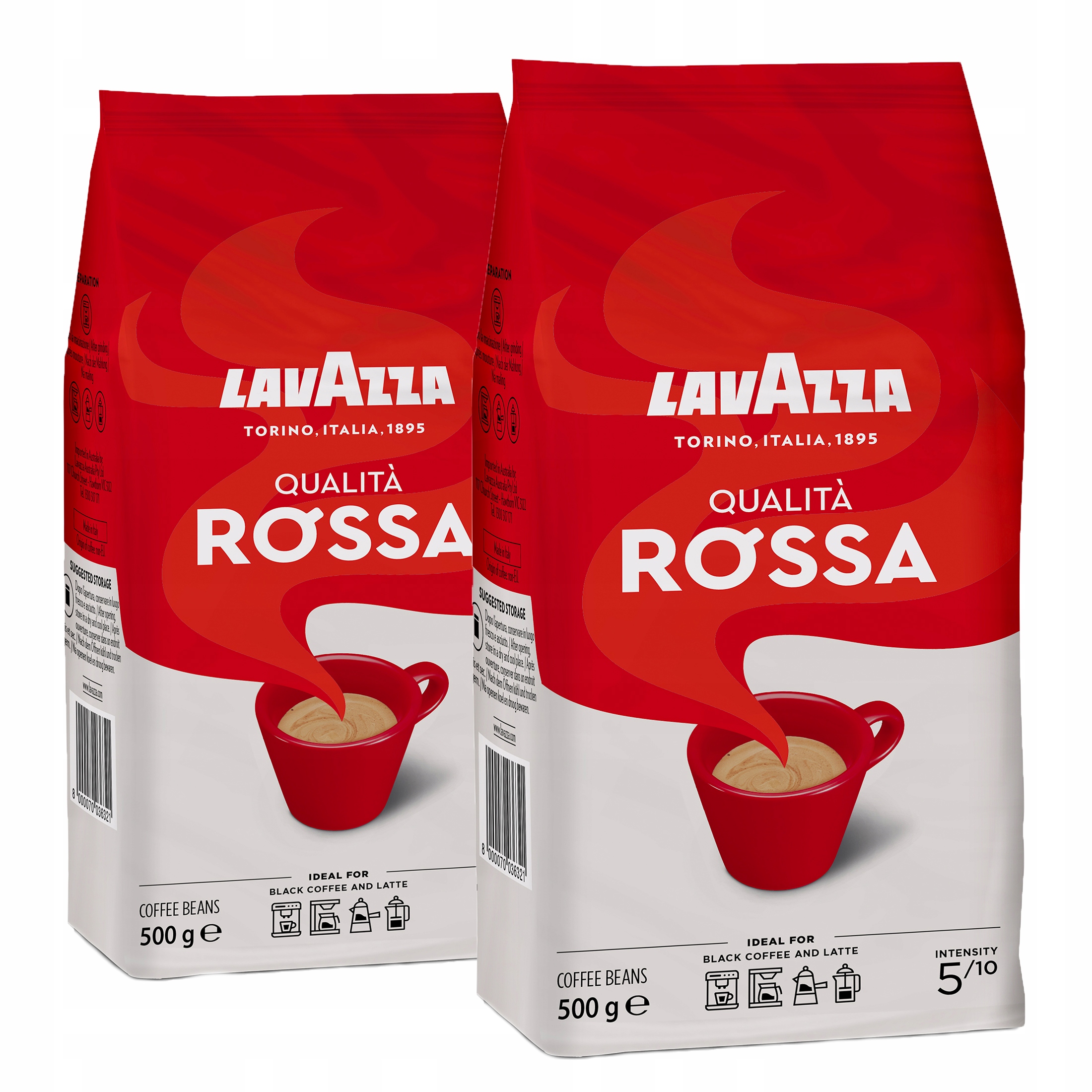 Zrnková káva - Lavazza Quality Rossa 2x500g Káva Beans