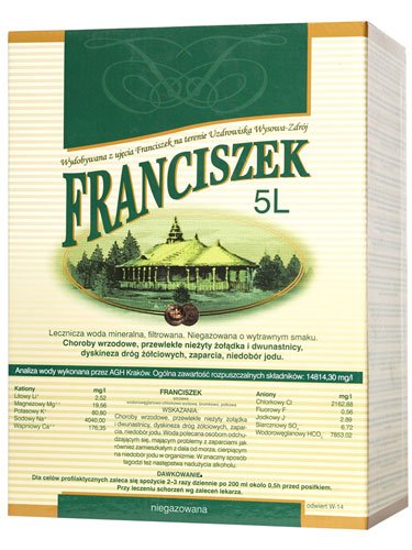 Liečivá voda Franciszek upokojuje príznaky 2. dňa 5L