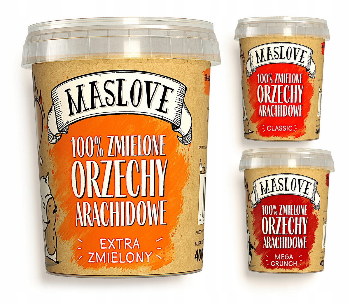 Arašidové maslo MASLOVE SET 1200g ARAŠIDOVÉ MASLO