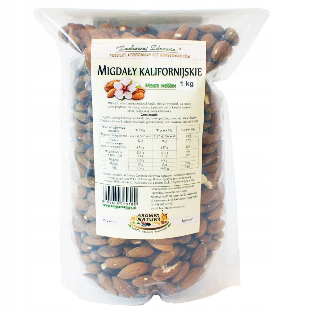 Orechy - Mandle 1 kg čerstvé prírodné celé