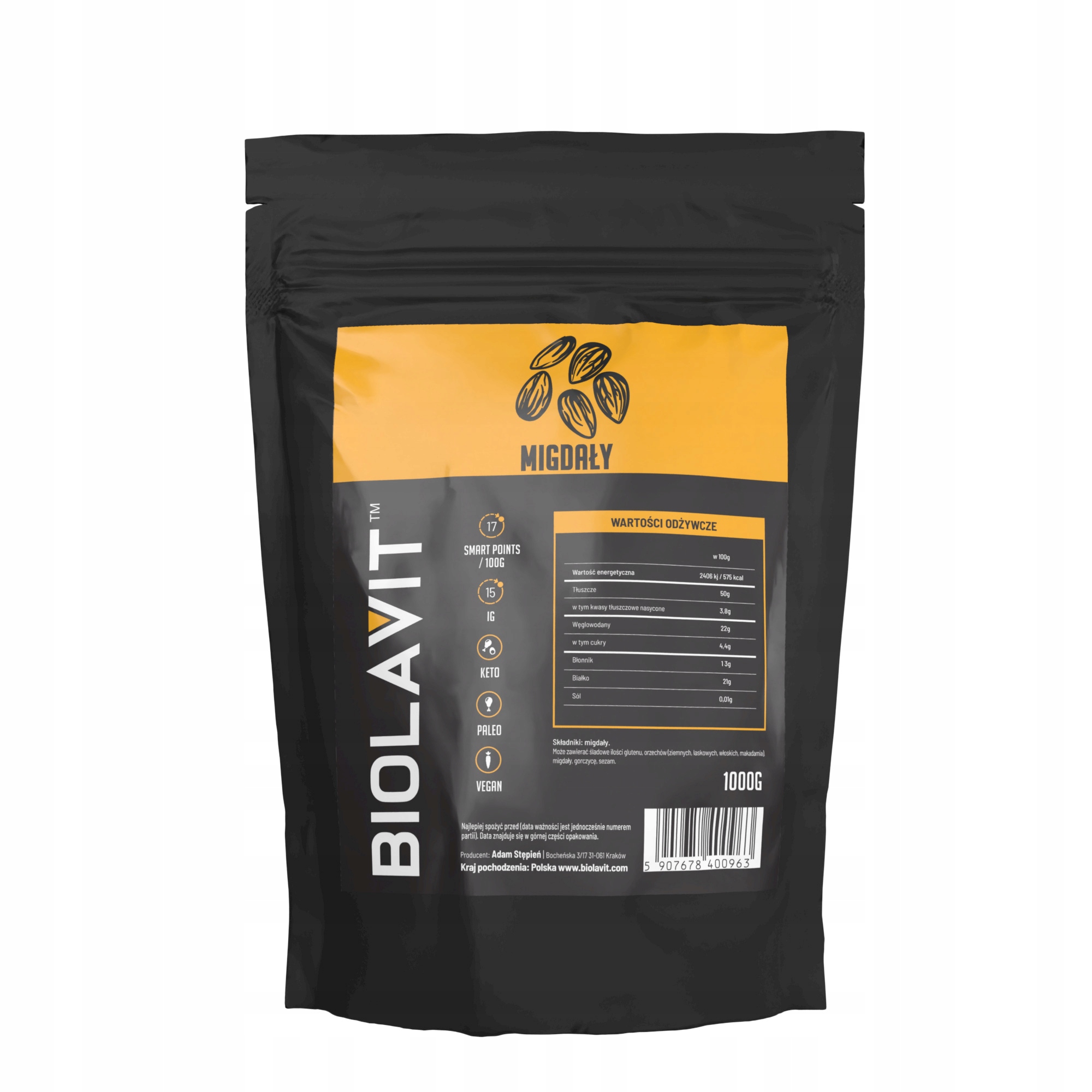 Mandle všetky pekné veľké čerstvé 1kg biolavit