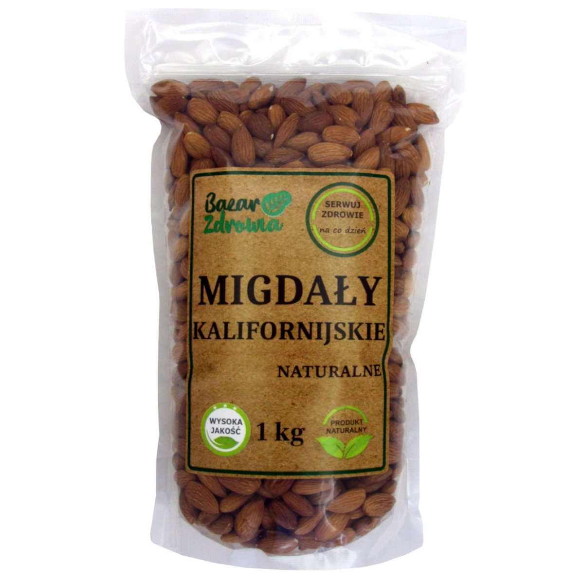 Orechy - Kalifornské mandle 1kg celé snack + zadarmo