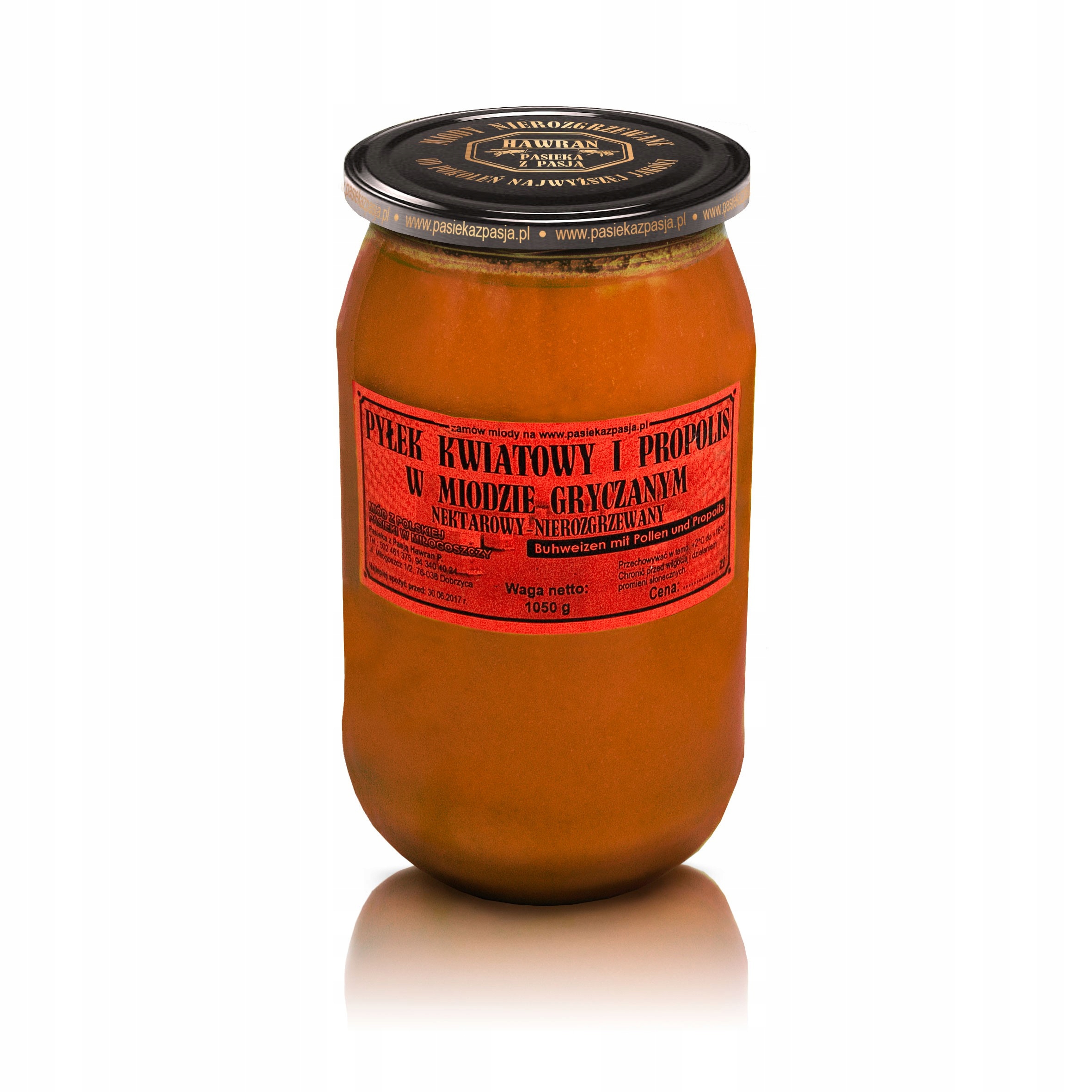 Pohánkový med s peľou a propolis 1050g surový