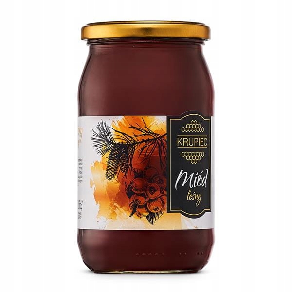 LESOVÝ MED 1,1 KG - DARČEK PASIEKA LESNÝ POLSKÝ KRUPIEC
