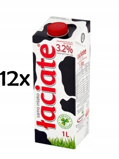 ŁACIATE UHT MLIEKO 3,2% 1L MILKPOL x 12 KS.