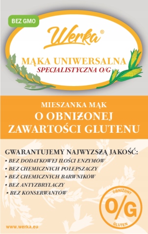 Múka o / g redukovaný glutén 3 kg werky