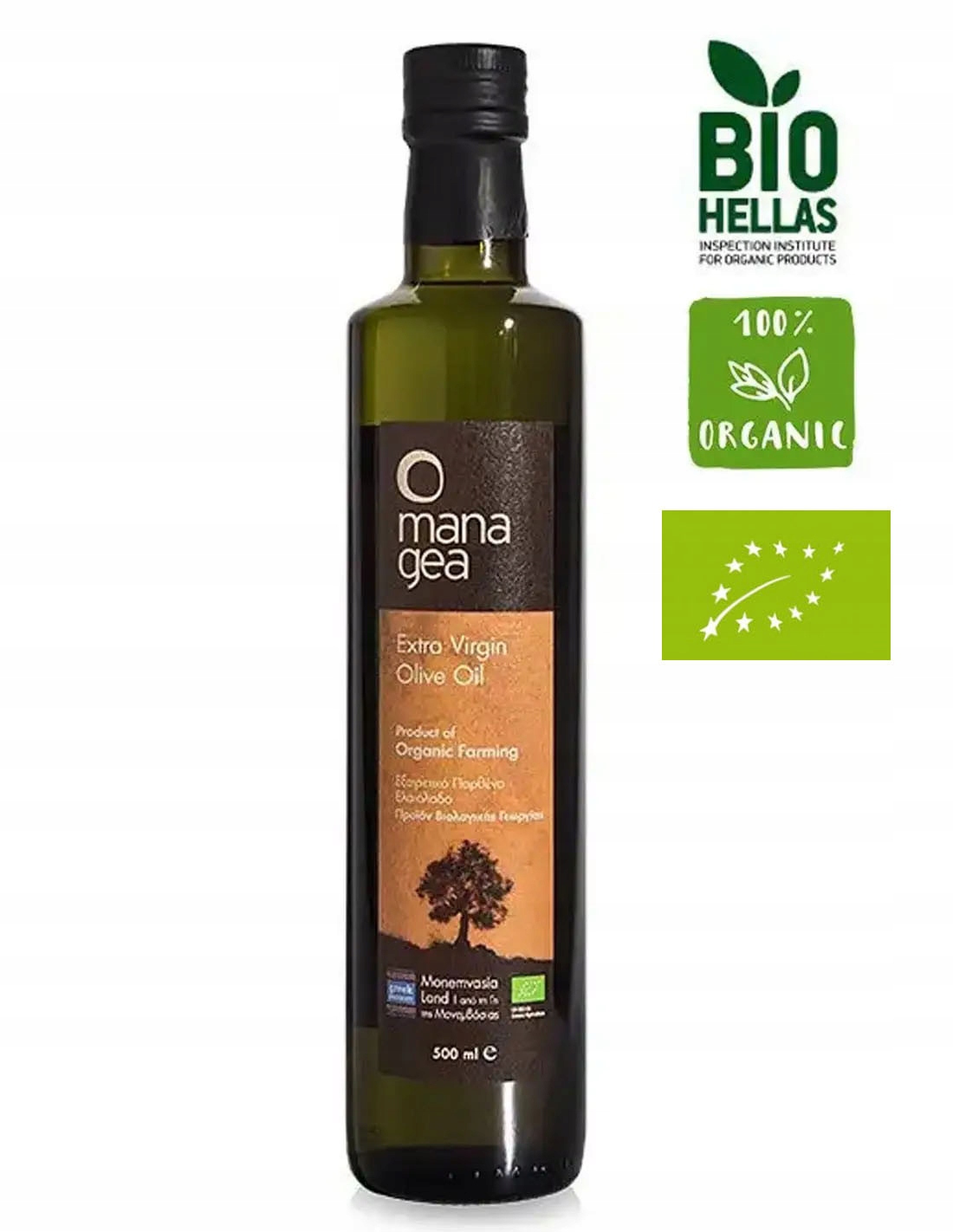 Olivový olej - Mana Gea organický olivový olej Extra V., 500ml