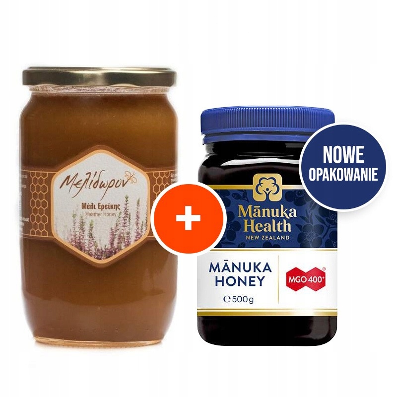 Manuka MGO 400+ 500g + vresový med 950g
