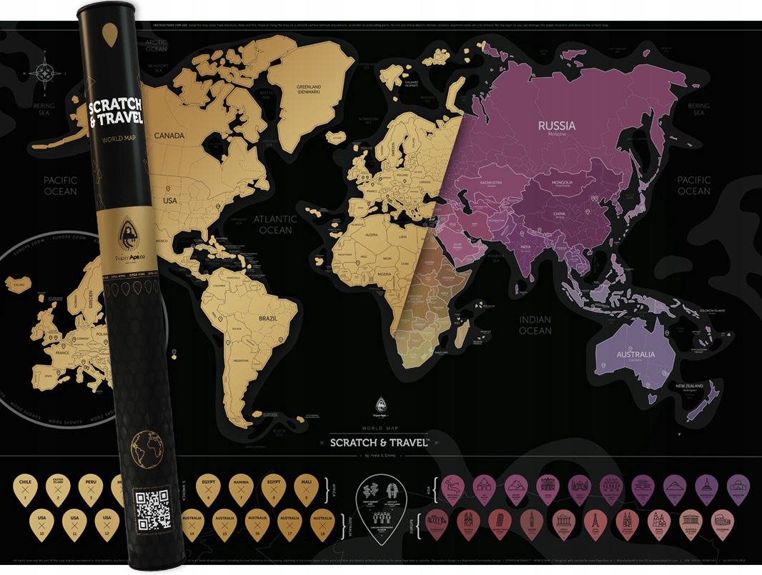 Mapa Scratch Scratch Scratch & TRAVEL VIP mapa