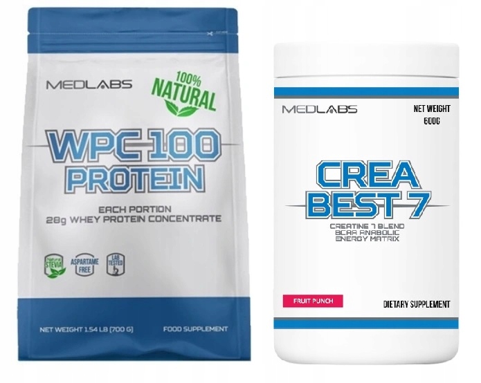 Proteín - Medlabs WPC 100 Protein 810G + Medlabs Crea Najlepšie 7