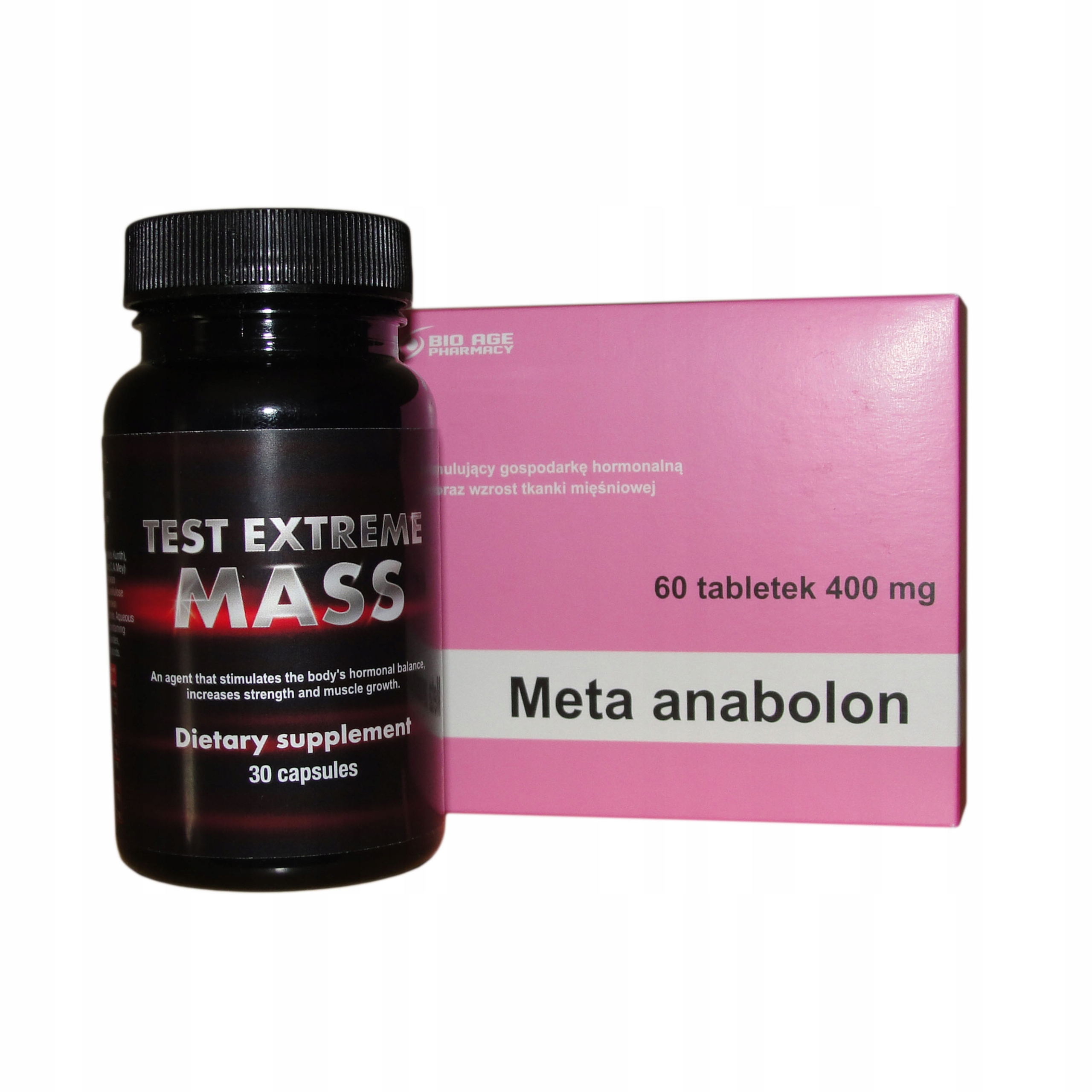 Testosterón - Meta Anabolon + Test Extreme Mass + Sila steroidov