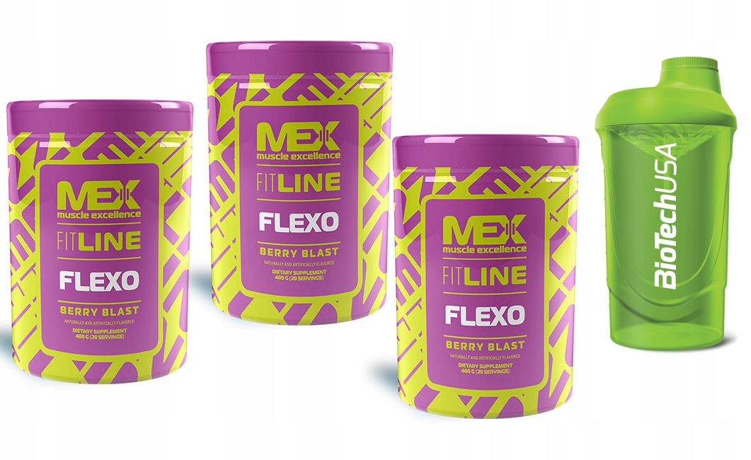 Ochrana kĺbov - Mex Flexo 400g X3 Berry Blast na Flex Kĺby 1200 g