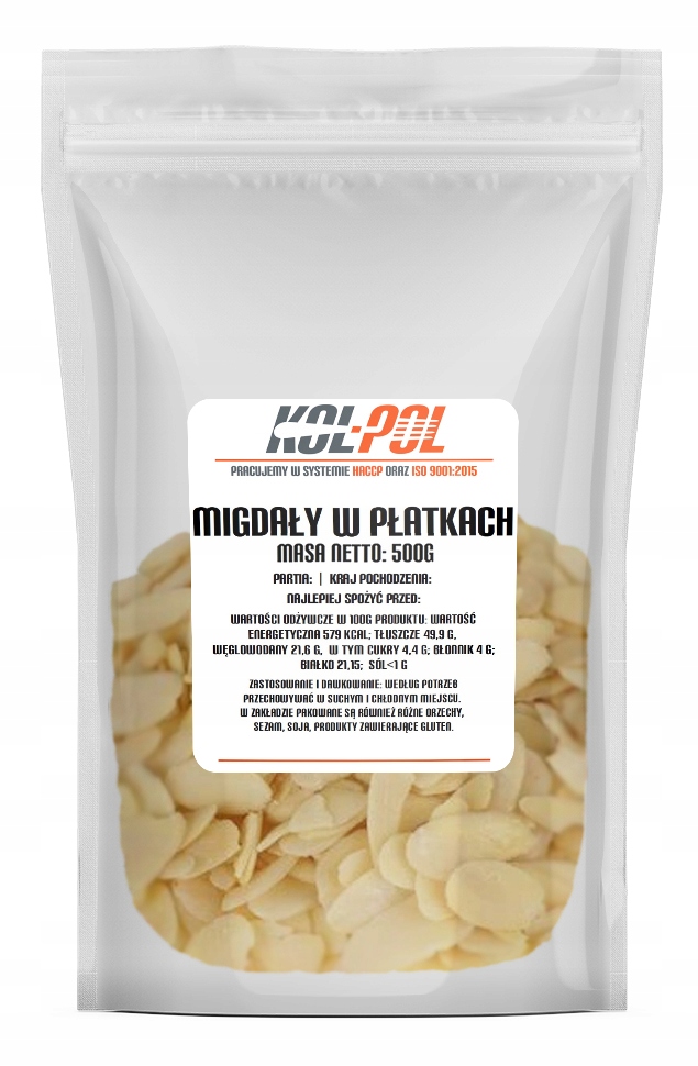 Orechy - Mandľový mandľový okvetné lístky strih 0.5kg 500g