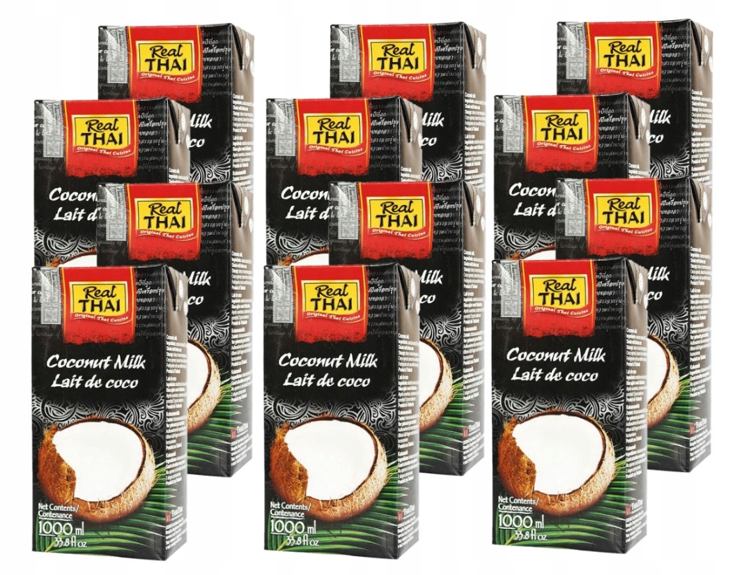 Ázijska kuchyňa - Kokosové mlieko 1 l Real Thai Package 12 ks X 1L