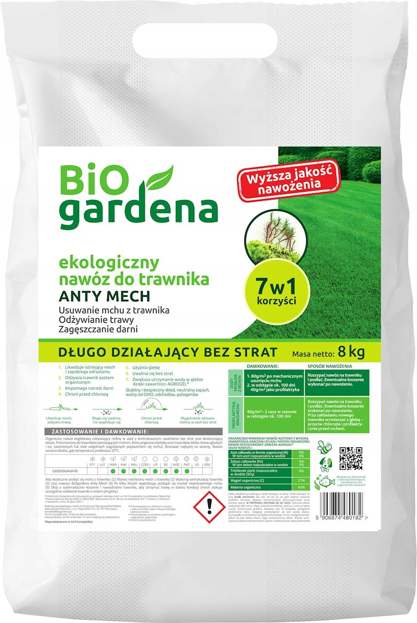 HNOJIVO HNOJIVO ANTI MOSS ECO 8 kg BIO GARDENA