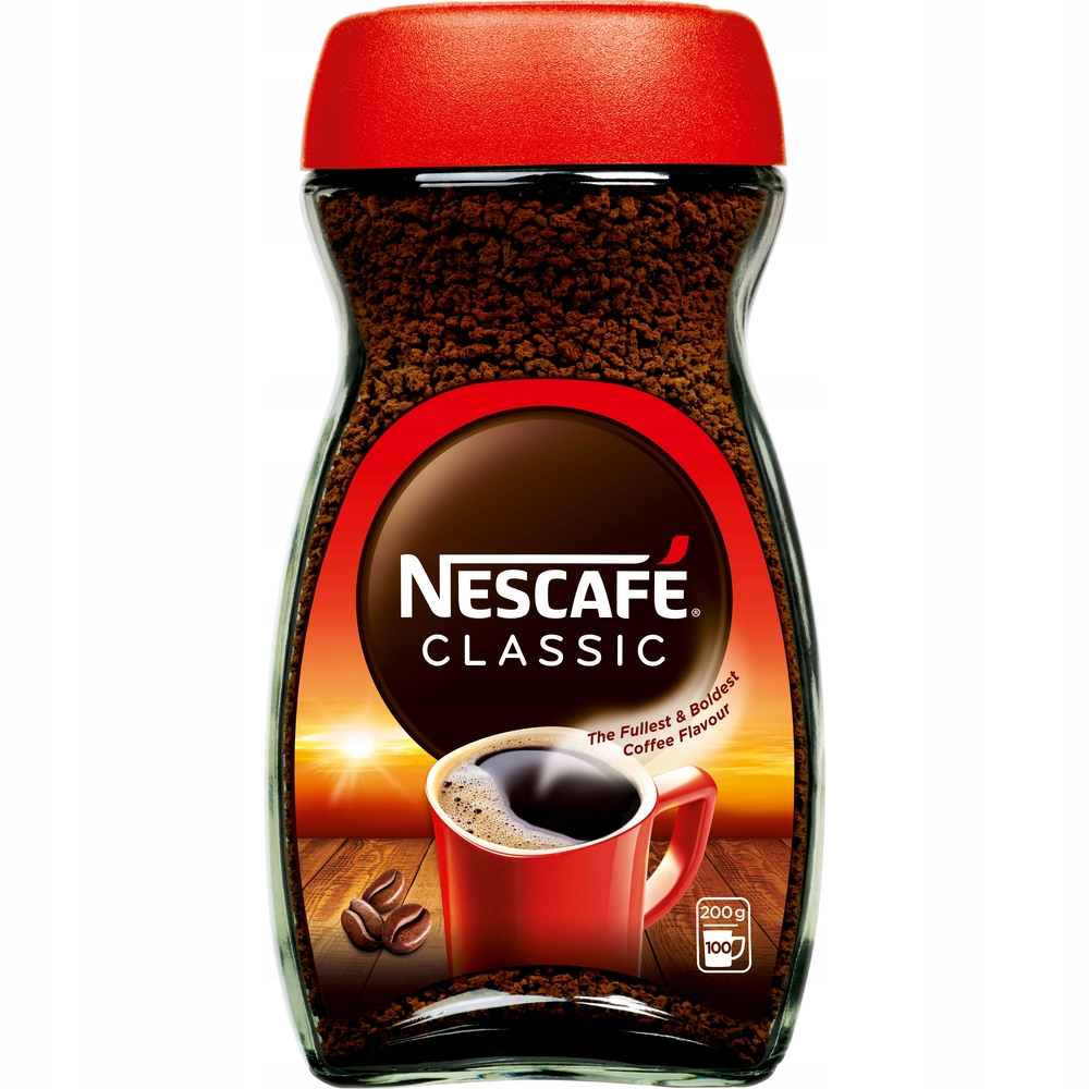 Instantná káva - Nescafé klasická káva sa rozpúšťa. 200g-4ks.
